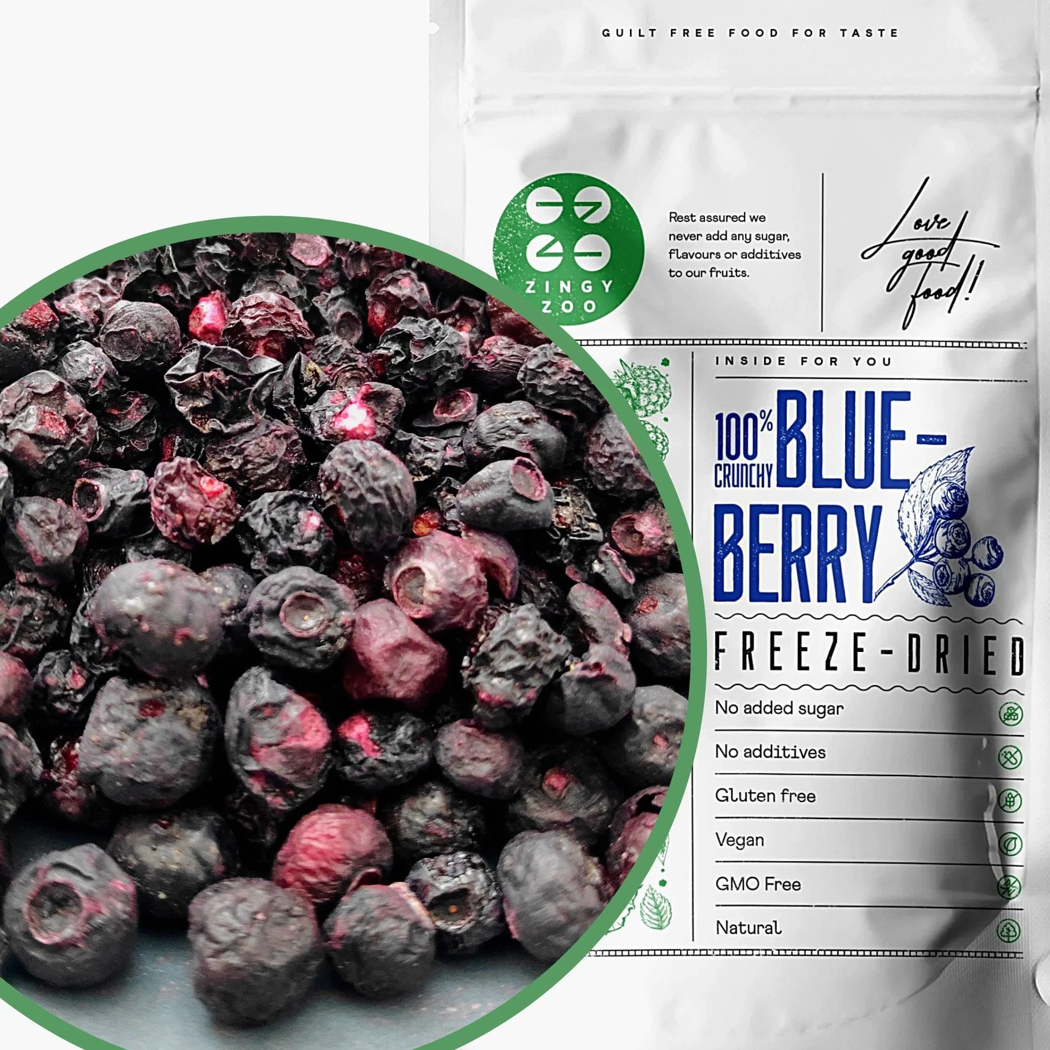 Myrtilles Séchées Bleuet Sauvage | Naturel Fruits Seche | Freeze Dried Fruit Wild Blueberries | Gefriergetrocknete wilde Heidelbeeren | Myrtilles Sechees ZingyZoo (100g)