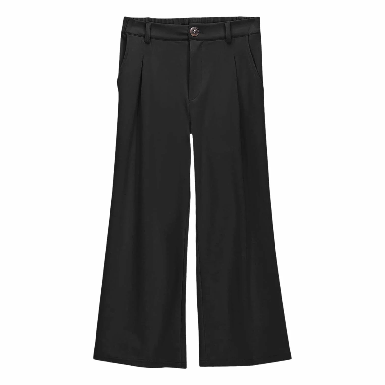 A82 Pantalon évasé en coton pour fille Taille haute élastique