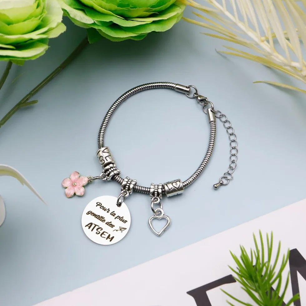 Bracelet Maitresse Cadeau Maitre D'École Atsem Aesh Professeur