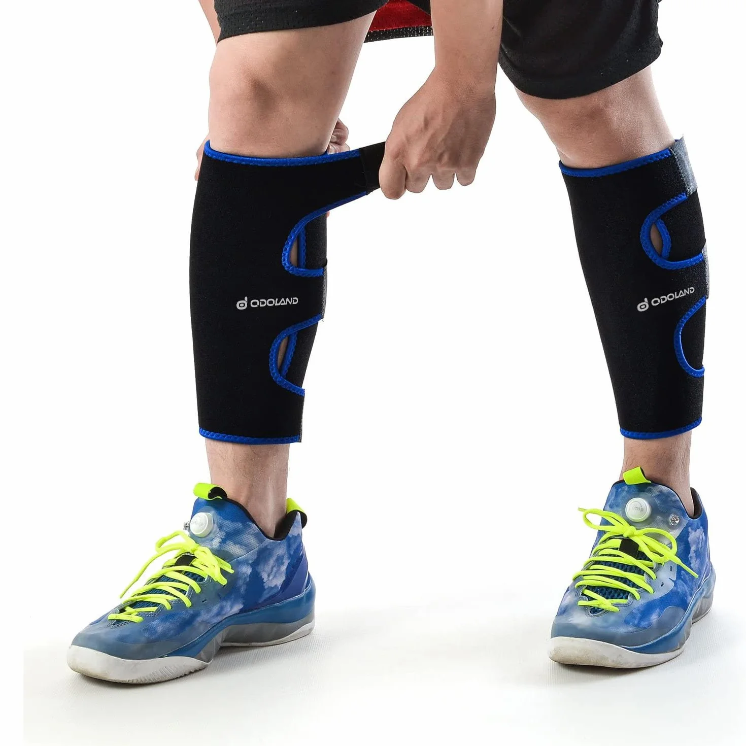 Odoland Bandage Compression Mollet Réglable Graduée Protection Musculaire Trail Triathlon Taille Unique