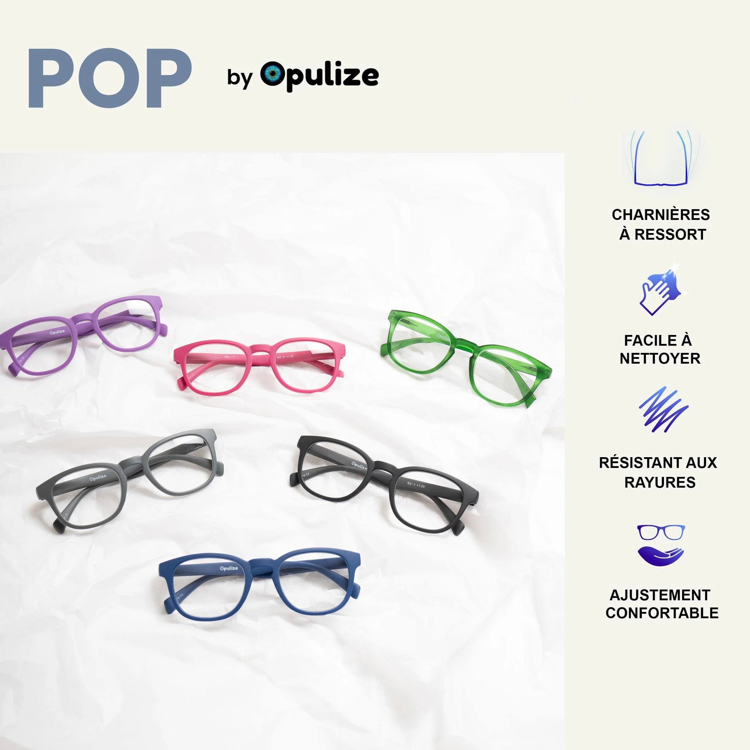 OPULIZE Lunettes De Lecture Rétro Rond Lisse Noir Mat Gris Hommes Femmes Charnières Ressort RR2-17 +1,50