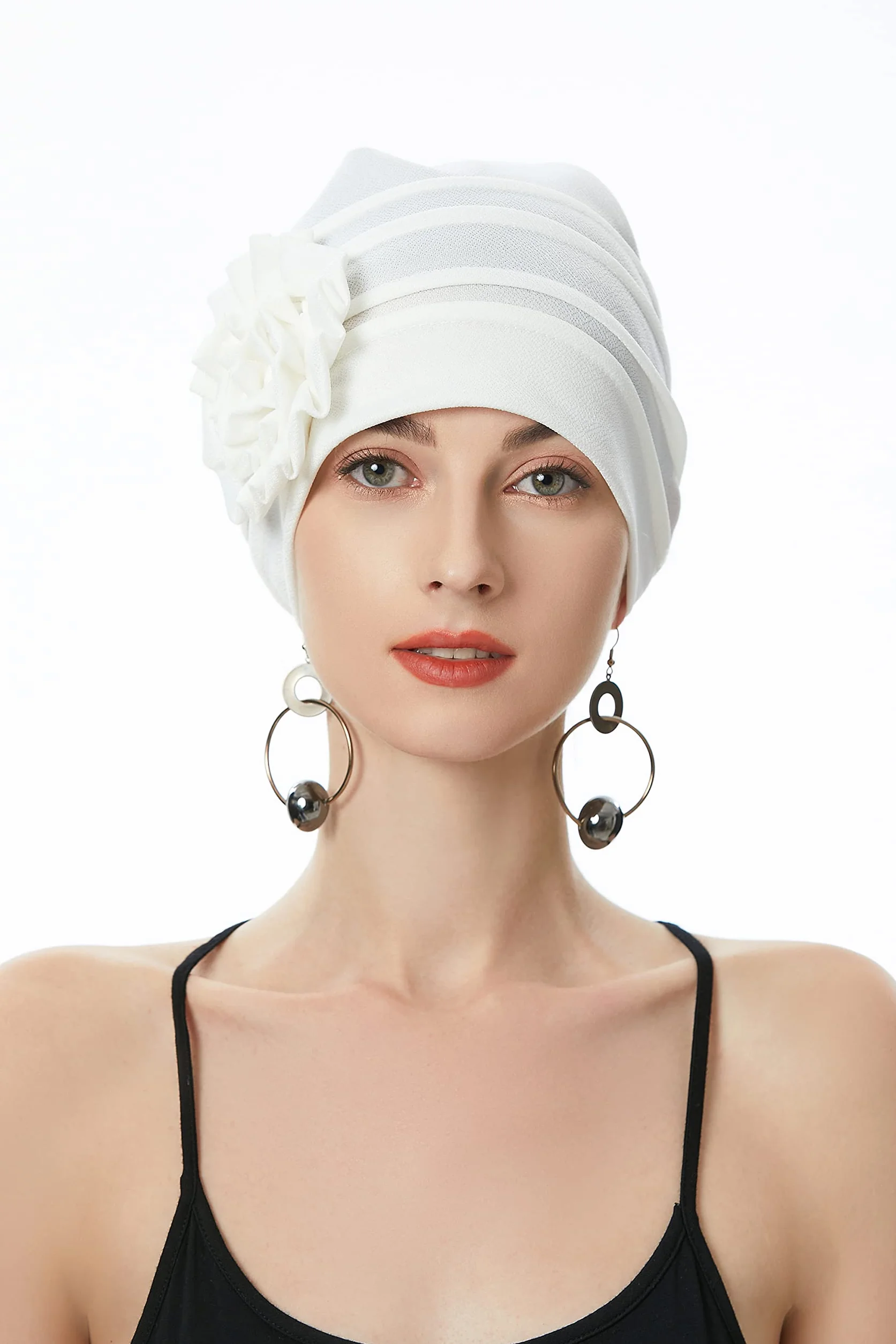 Bonnet d'été élastique pour Femme avec Fleurs