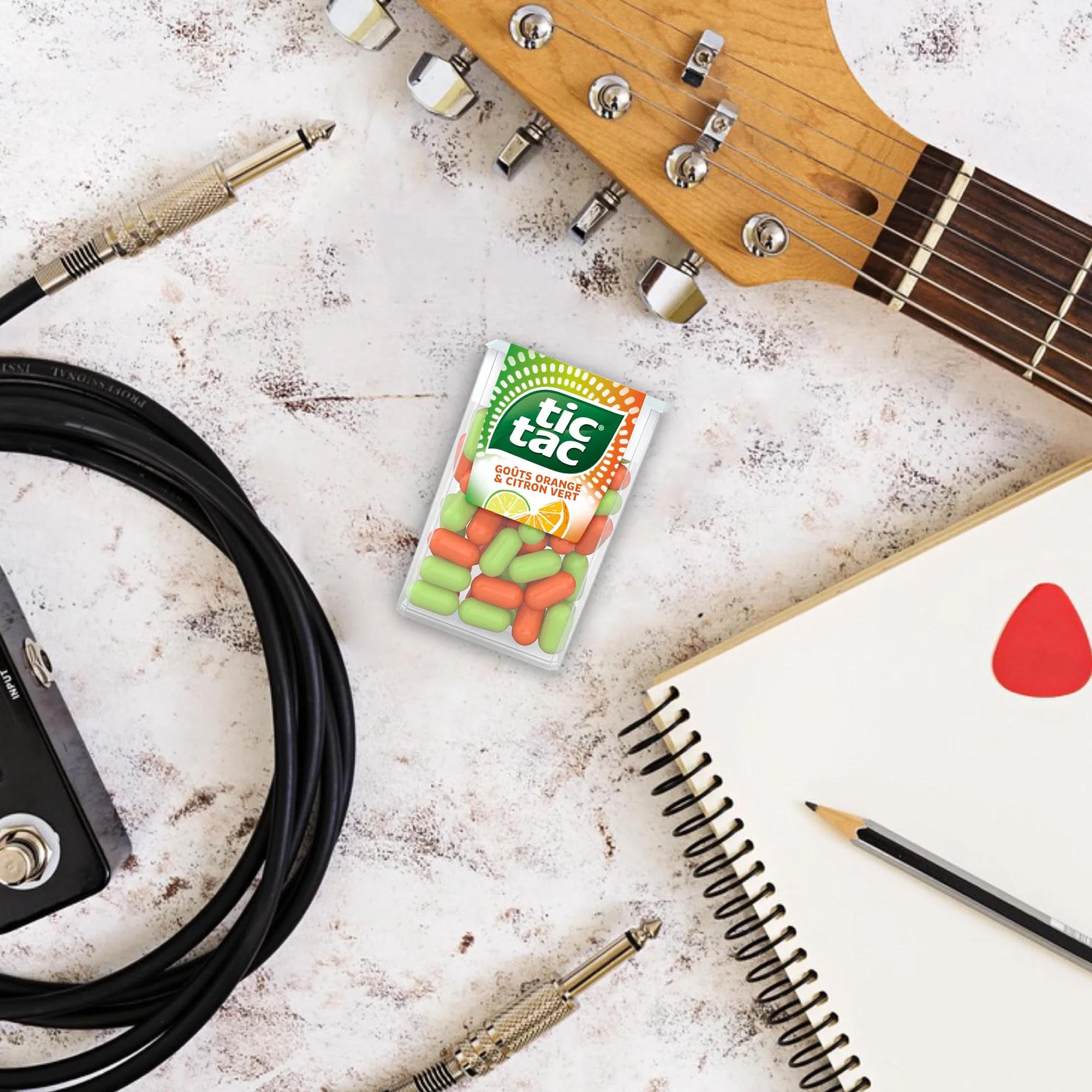TicTac Duo Goûts Orange et Citron Vert - Bonbons aux fruits - Format de Poche 24x18g