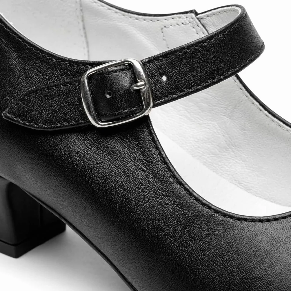 Escarpins Mary Jane en Cuir Faits à la Main Talon Haut ou Bas Chaussures Femme 24-41