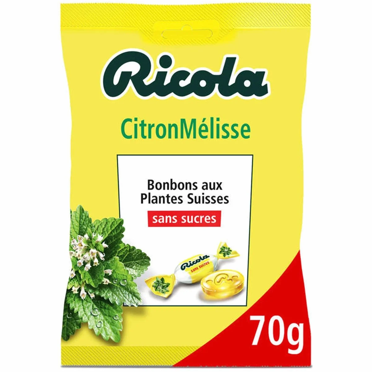 Ricola Sachet 70g sans sucres Citron Mélisse