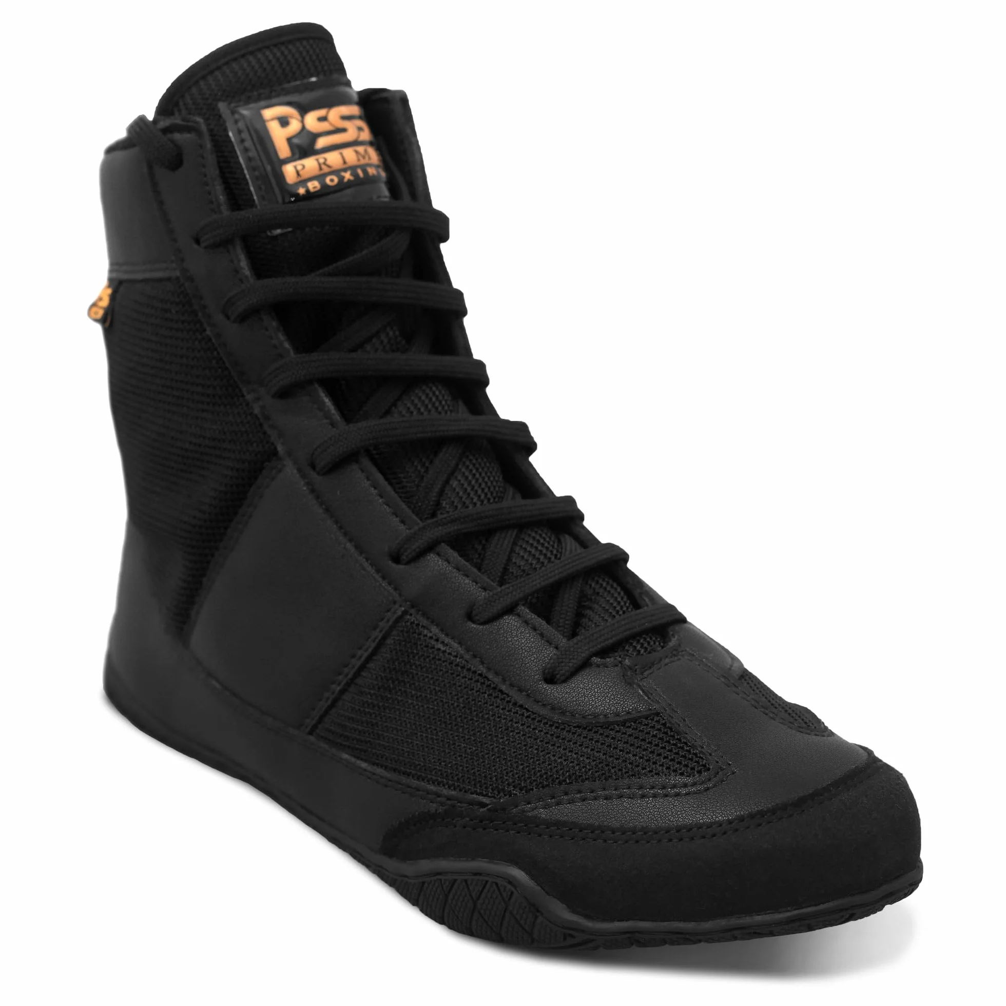 PSS Baskets Chaussures Sports Boxe Muay Thai Kickboxing Taekwondo Lacets Longs Semelle Antidérapante Noir