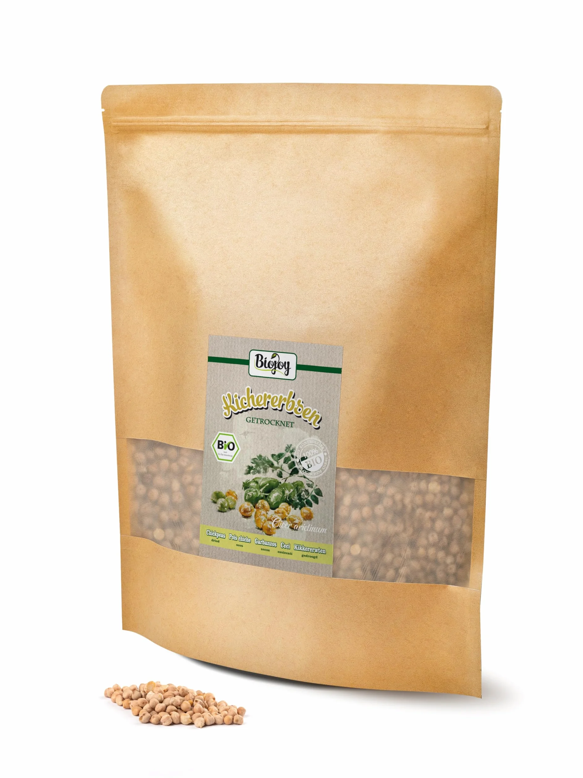 Biojoy Pois chiches BIO (2,5 kg), séchés et entiers, sans additifs