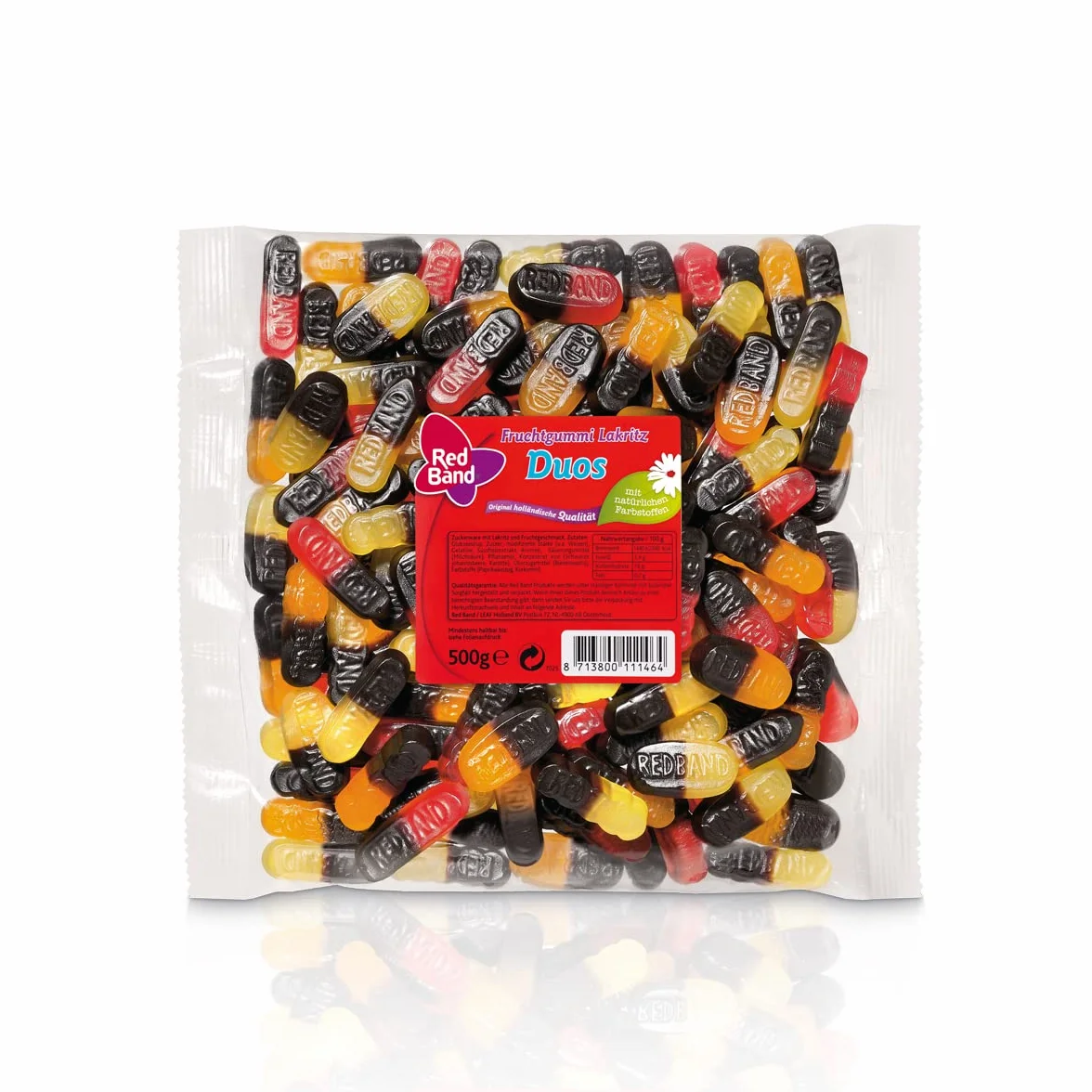 Gomme à mâcher Red Band Fruit Gum, duos de réglisse en 3 saveurs exquises, 500 g