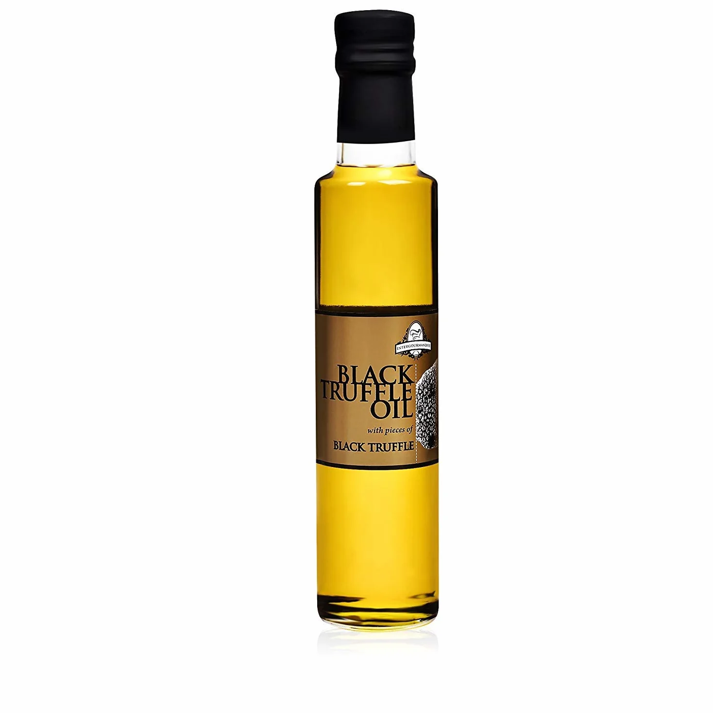 Huile d'Olive à la Truffe Noire | InterGourmandise | 250 ml | avec Truffe en morceaux