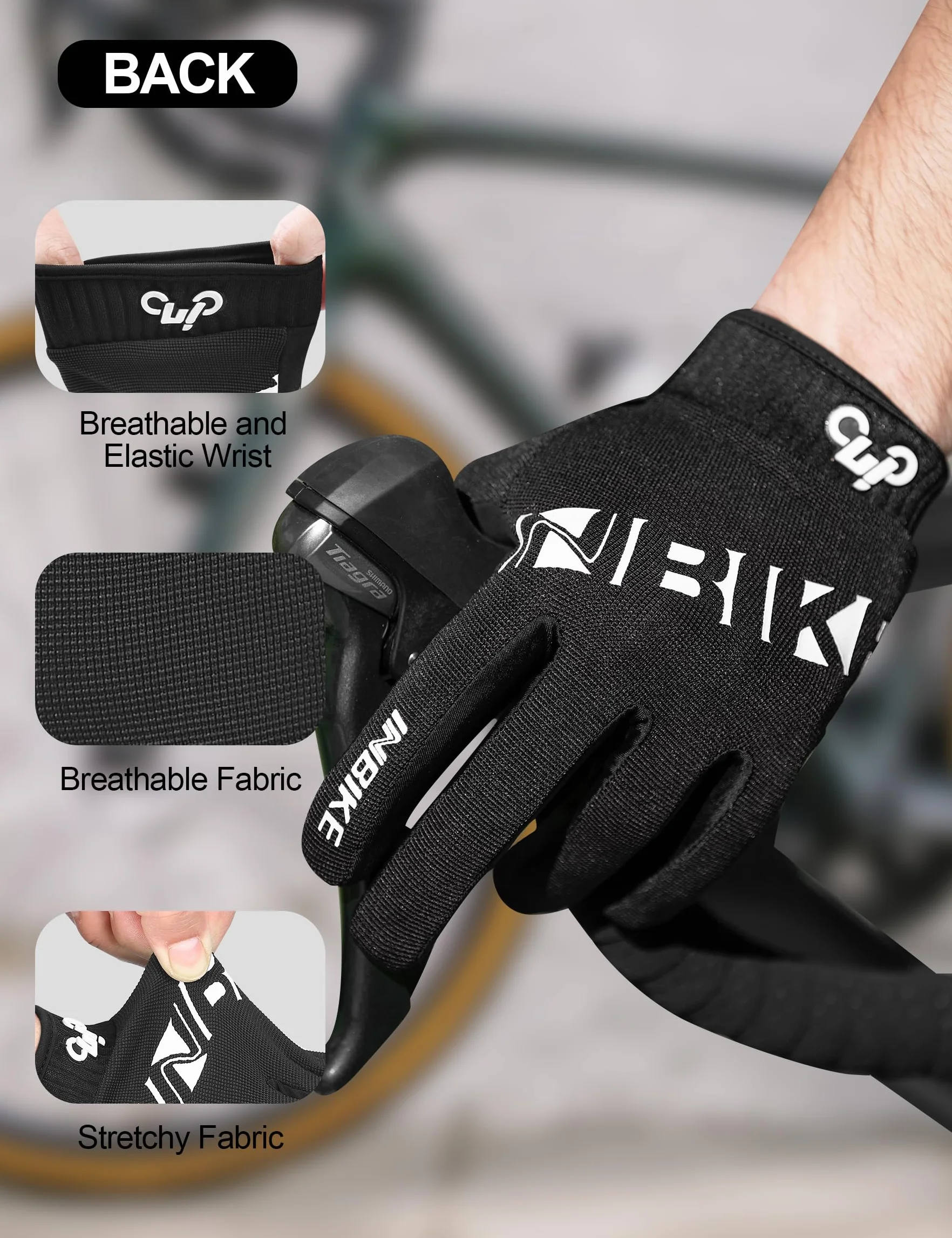 INBIKE Gants de Cyclisme Respirant Homme Antidérapants Antichocs Rembourré EVA pour VTT Velo Route