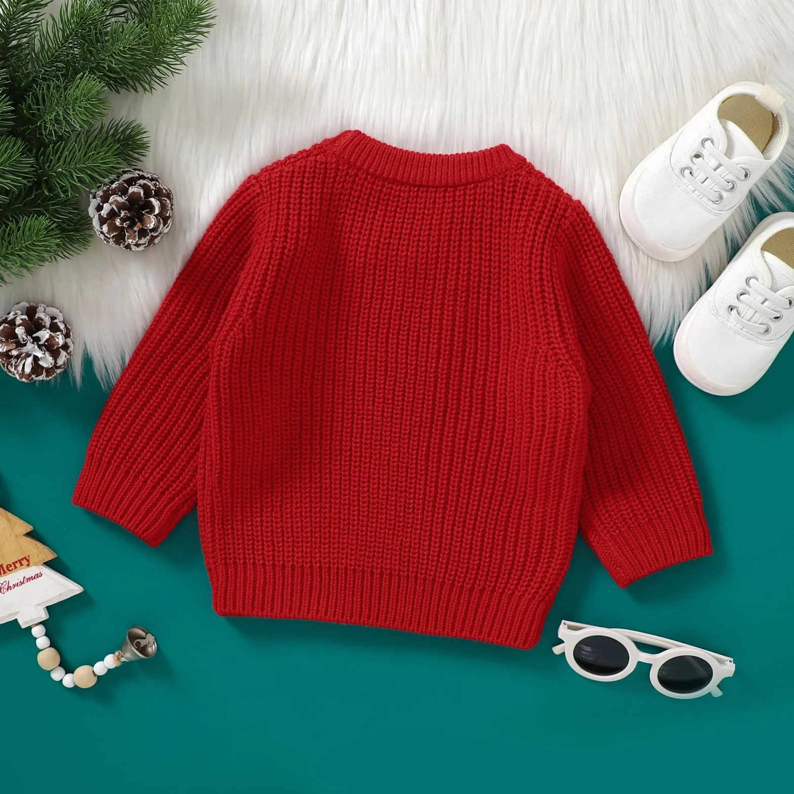 Winmany Pull de Noël tricoté pour bébé - Vêtements automne hiver