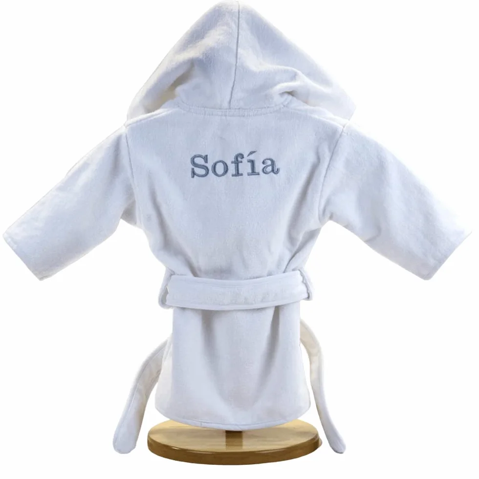 Peignoir de Bain Personnalisé Bébé 100% Coton avec Capuche et Ceinture