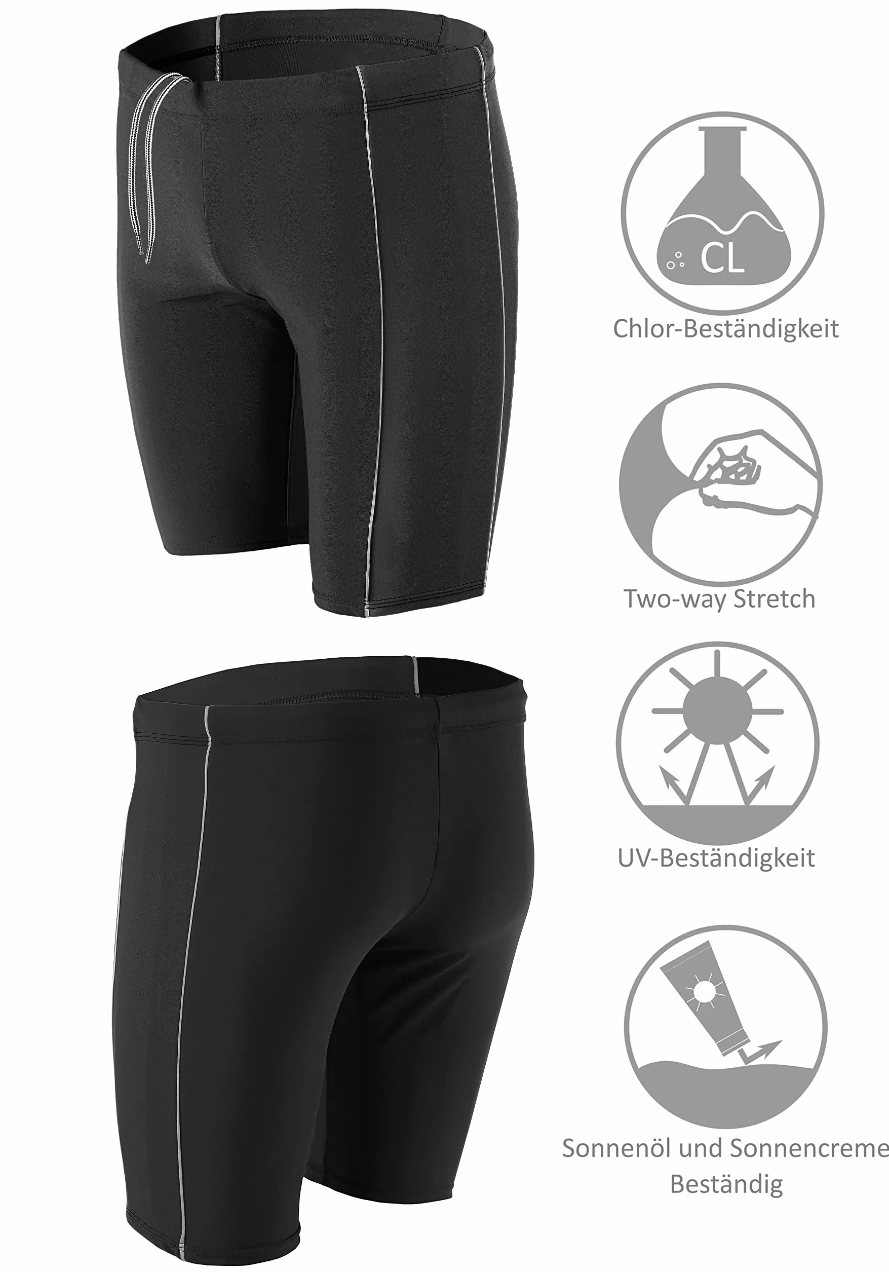 Aquarti Maillot de Bain Sport Long Boxer Homme Jammer