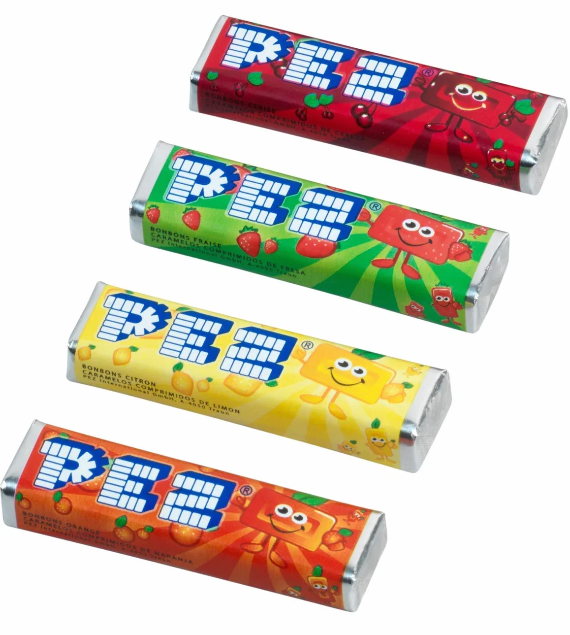 PEZ Boîte de 100 Recharges de Bonbons Fruits Vegan 5 Parfums 850g