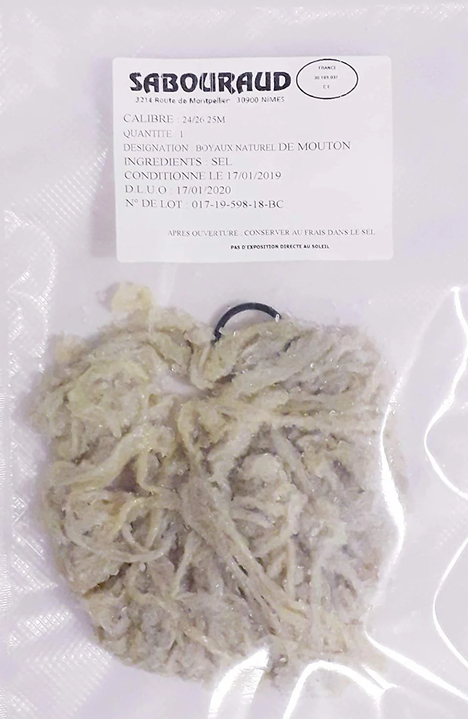 Boyaux de mouton calibre 24/26 25 mètres