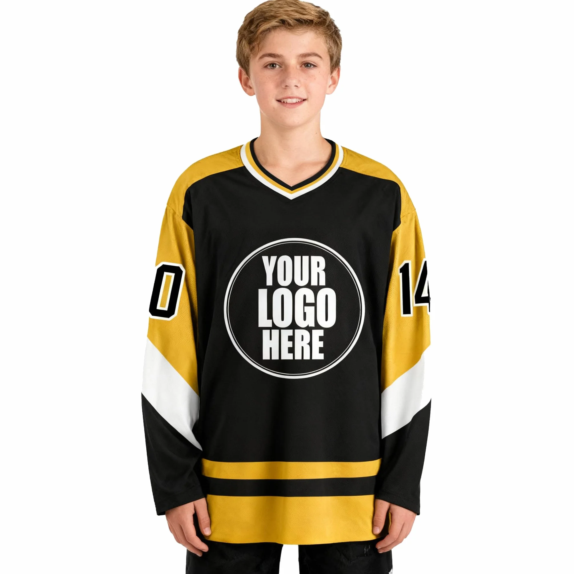 Maillot de Hockey personnalisé à Manches Longues avec numéro, nom et équipe pour Hommes, Femmes et Adolescents