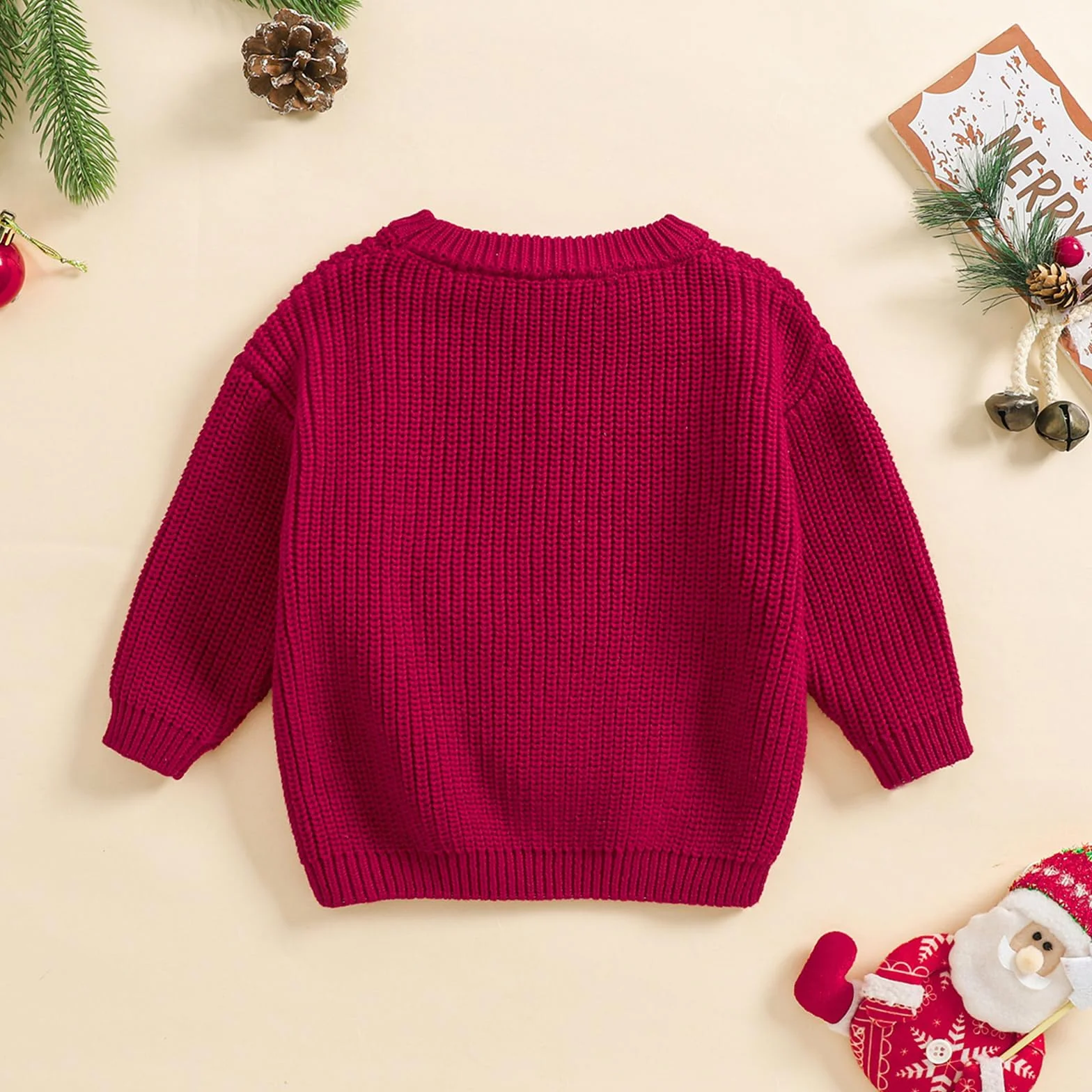 Pull de Noël à manches longues bébé garçon fille – Tricoté nouveau-né – Tenue d'hiver Noël
