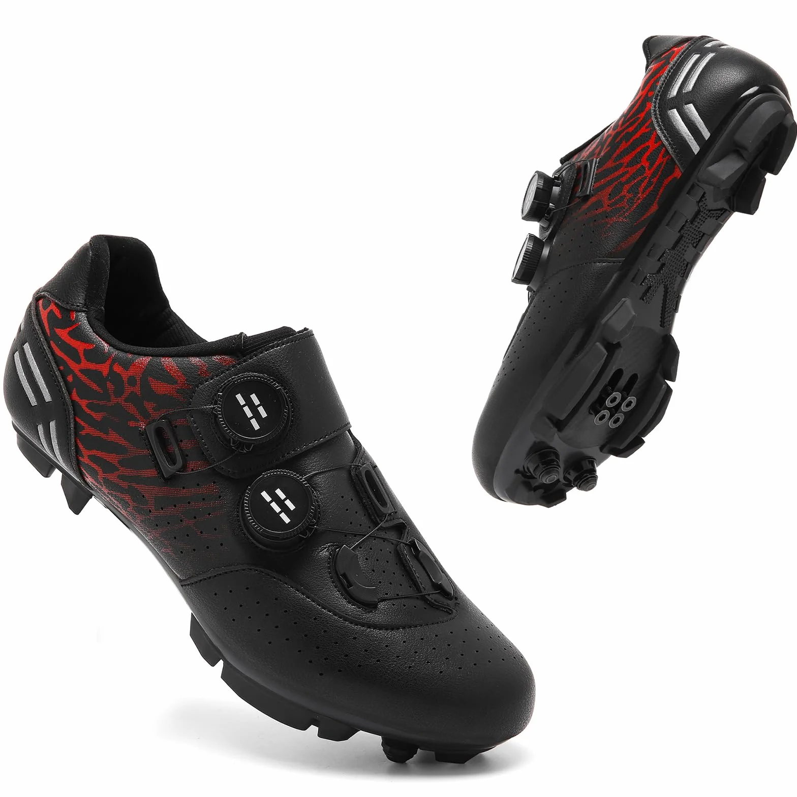 Chaussures de Cyclisme VTT pour Homme, Respirantes Compatibles avec 2-Bolt Cleats