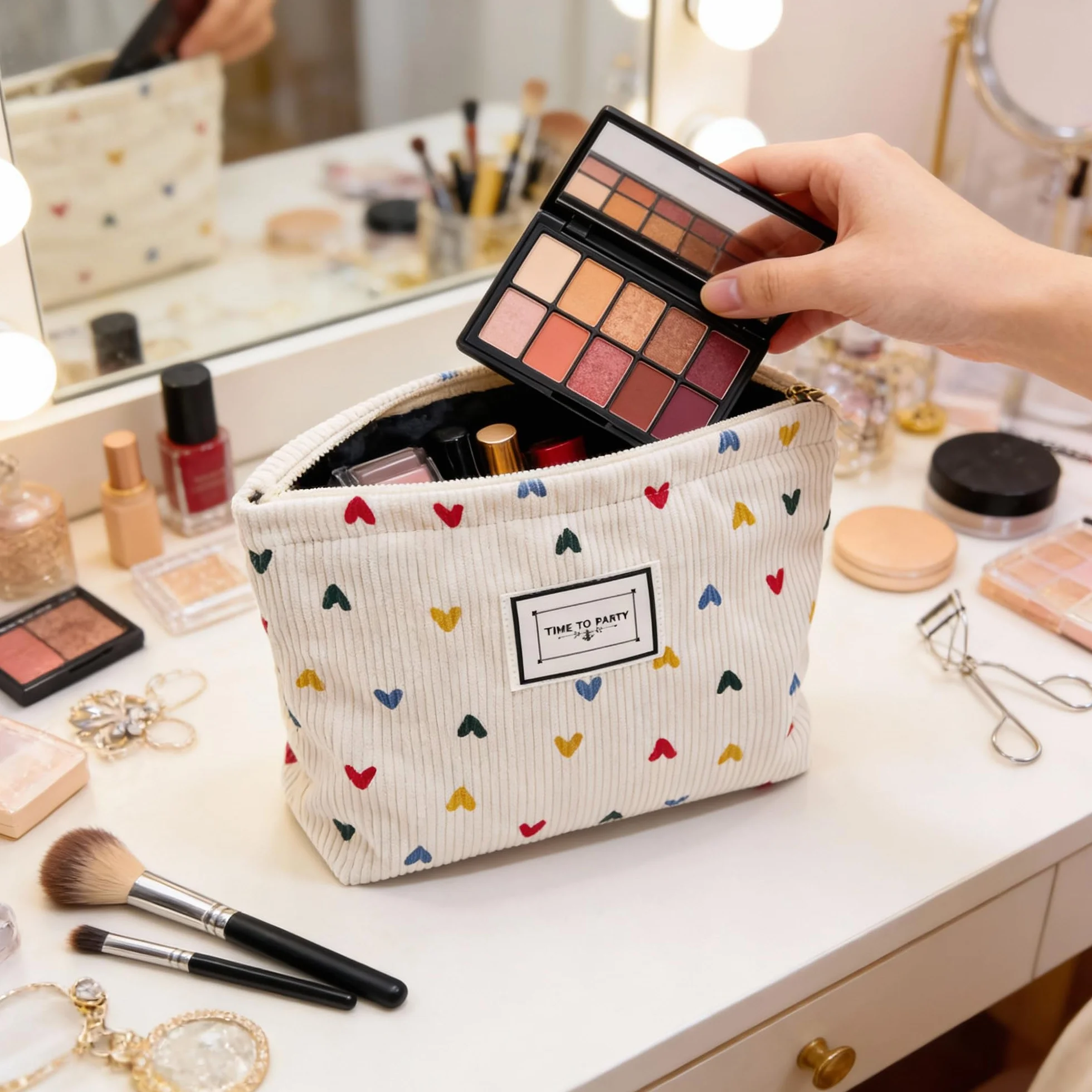 Trousse de Toilette Femme Maquillage Bebe Enfant Grande Pochette Sacoche
