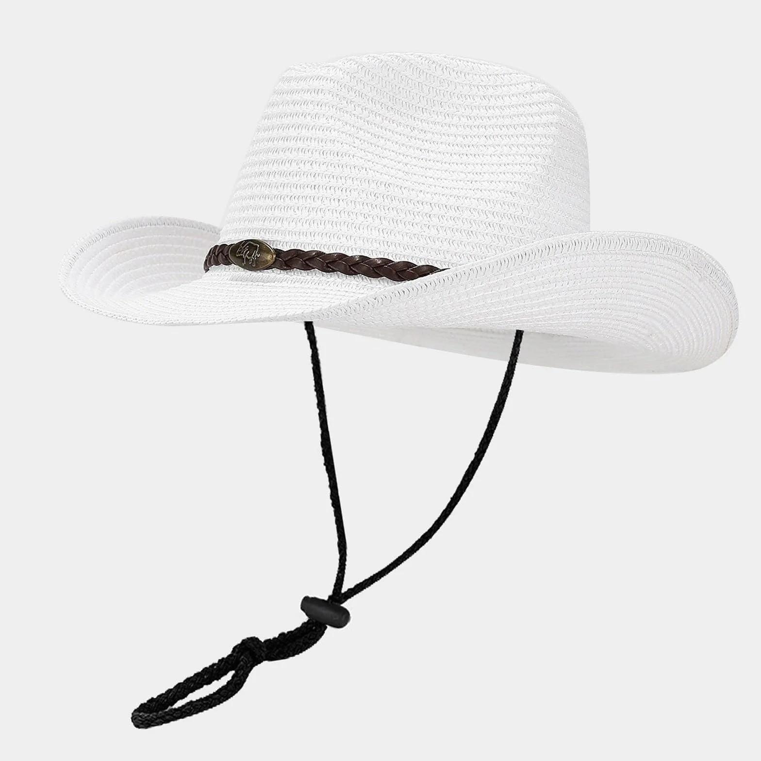 Chapeaux de paille à large bord Protection solaire pour hommes femmes Cowboy occidental