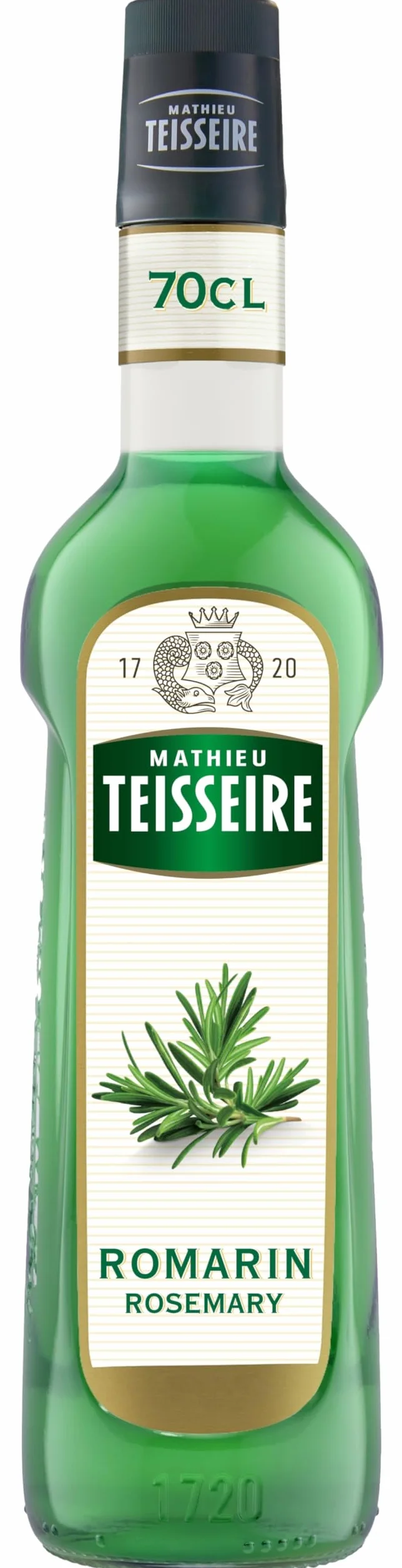 Sirop de Romarin Mathieu Teisseire, pour boissons, cocktails avec ou sans alcool, boissons gazeuses, thés, bouteille de 70cl