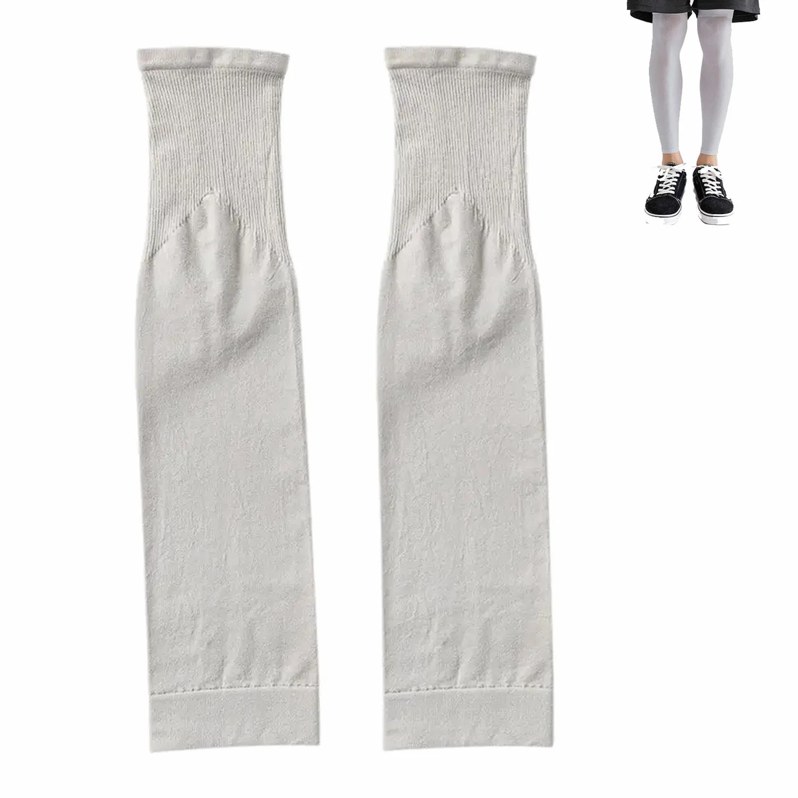 Manchons de jambe protection solaire UV soie glacée jambes larges vélo