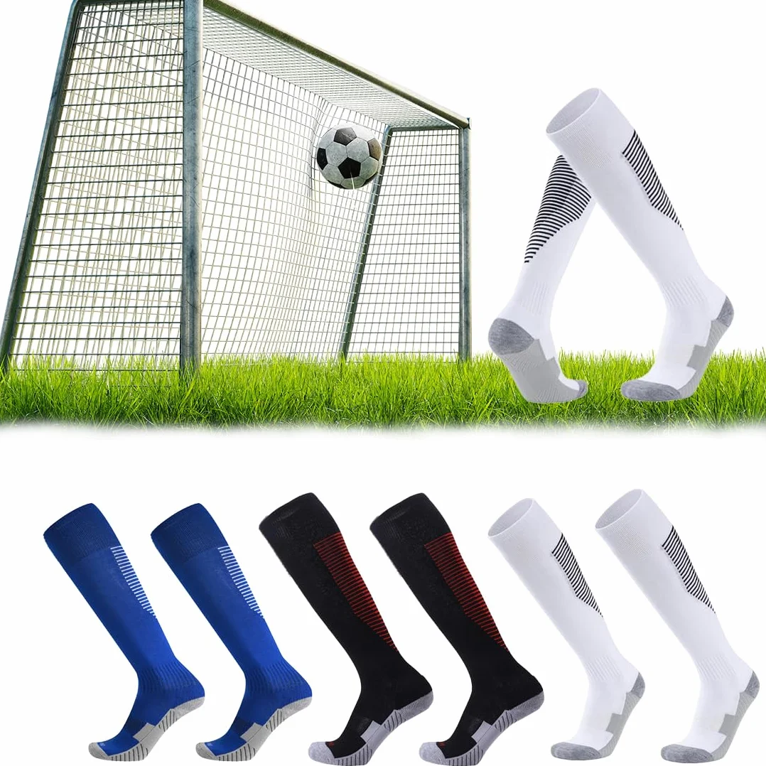 Chaussettes Antidérapantes Foot Enfant Respirantes Absorbantes 5-12 Ans 3 Paires
