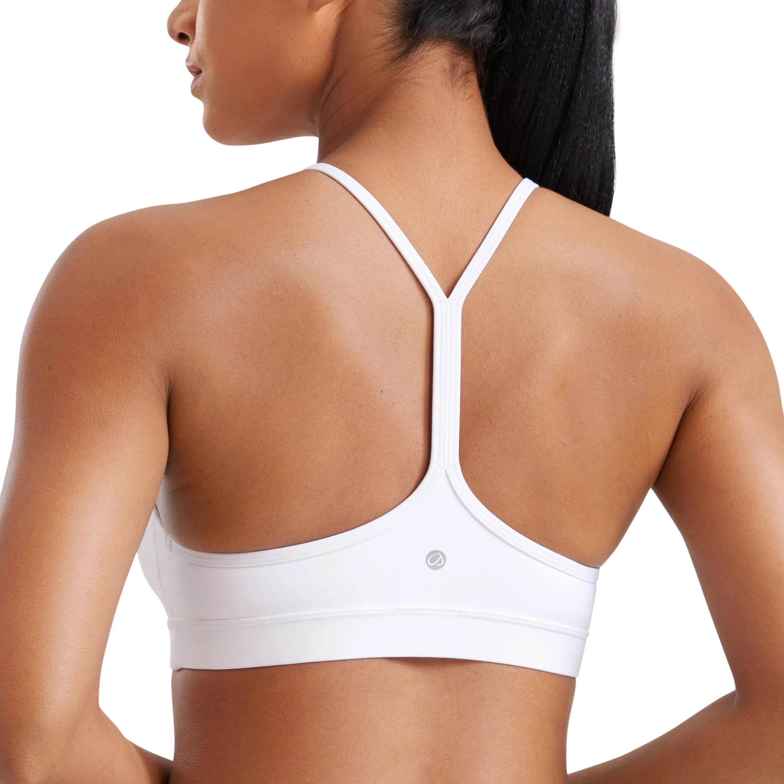 CRZ YOGA Butterluxe Soutien-Gorge de Sport Y Dos Nageur Spaghetti Straps Faible Impact Rembourré Yoga Bra