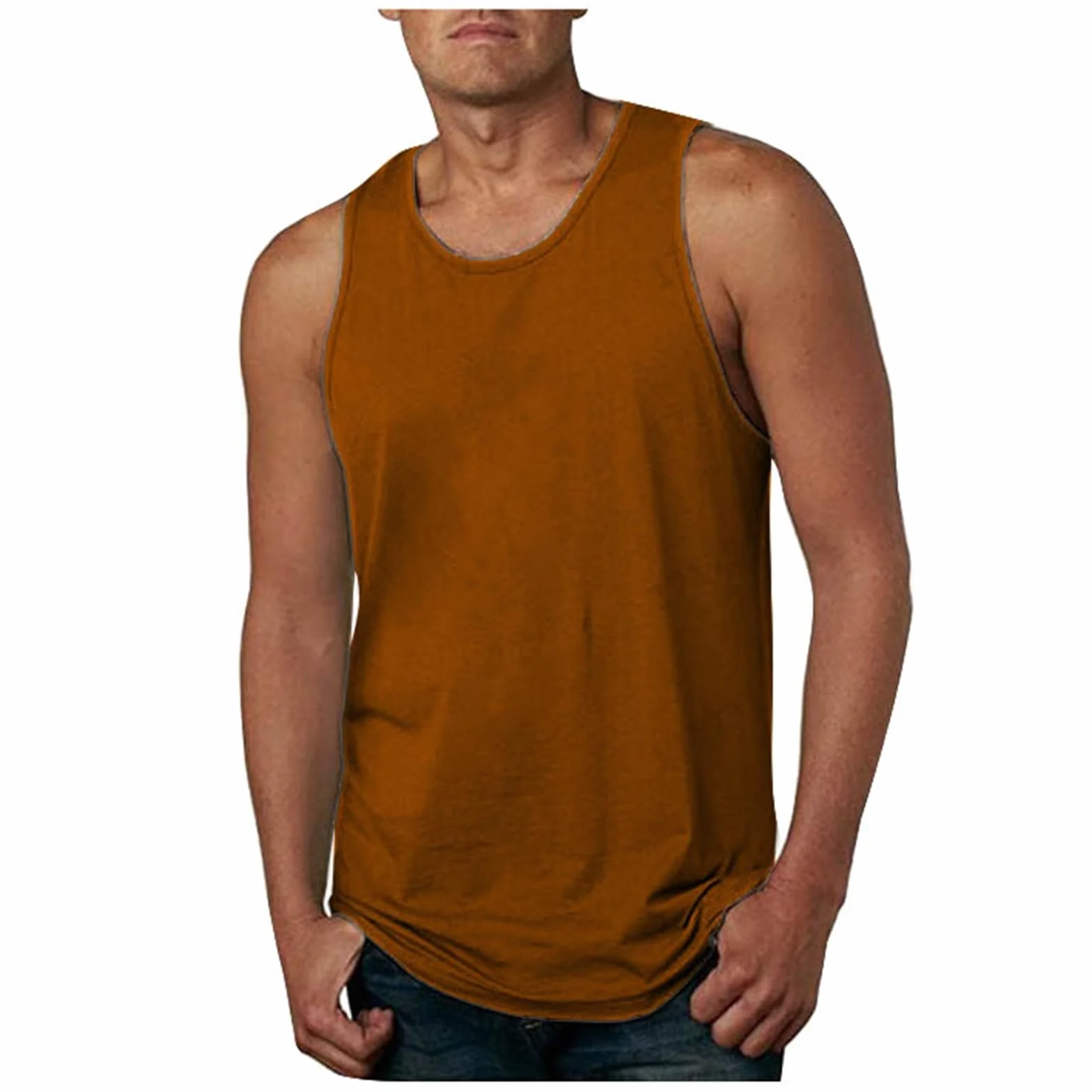 Debardeur Homme Sport Respirant sans Manche Fitness Musculation Marcel Blanc Gilet Imprimé Running 3XL
