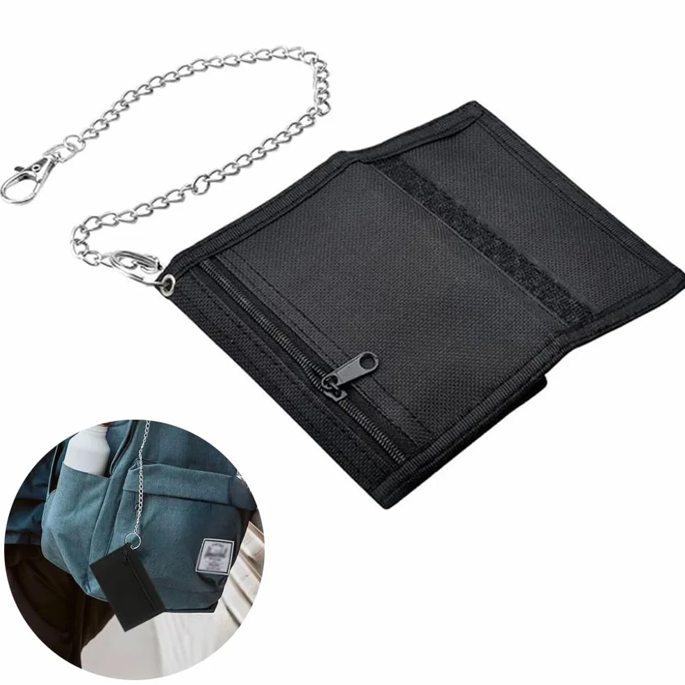 Portefeuille de Sport Ado Fermeture à Glissière Trois Volets Porte Monnaie Garçons Homme Voyage 4,72 x 3,15 x 0,39 Pouces