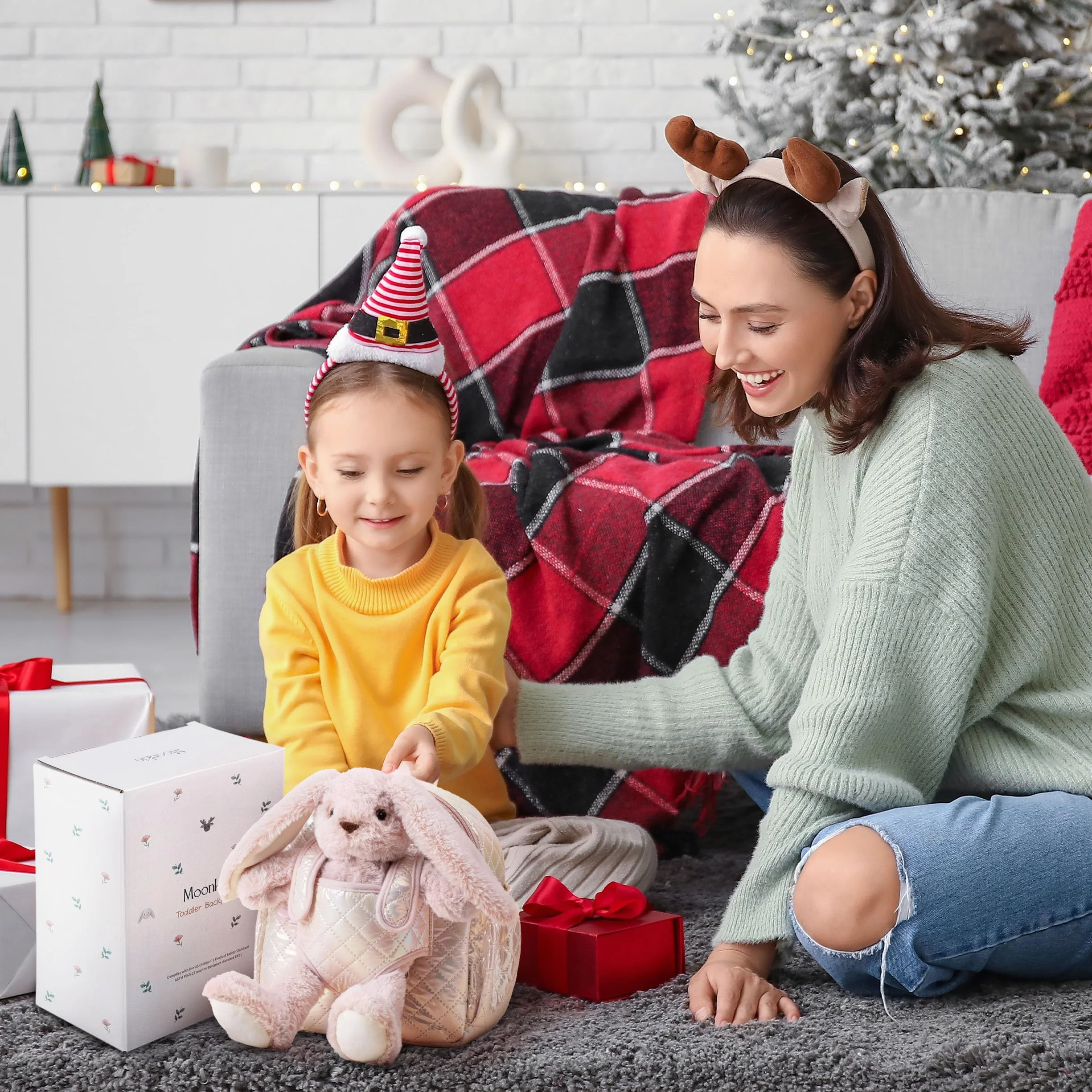 Moonkie Hug & Go Sac à Dos Enfant Cartable Maternelle avec Jouet Amovible pour Filles 1-3 Ans