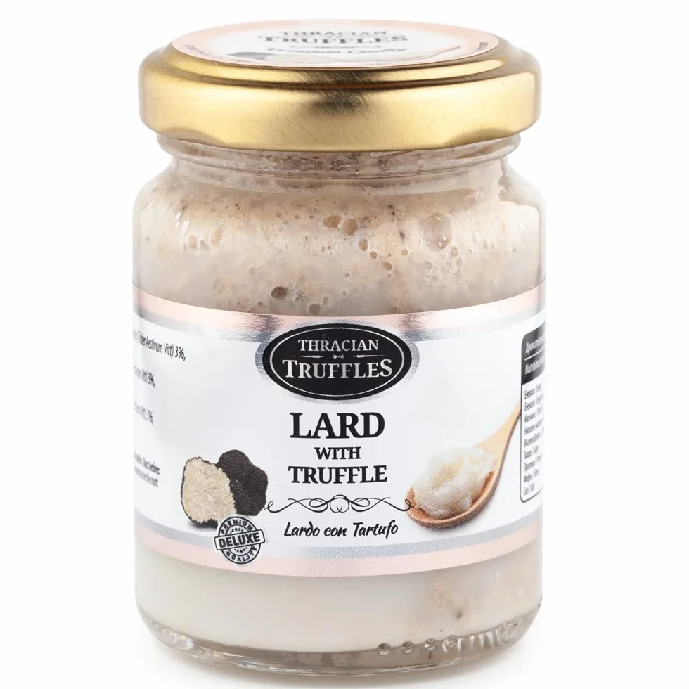 Saindoux de porc traditionnel à la truffe noire, graisse de porc pour la cuisson et la friture des aliments, point de fumée élevé, propre, naturel et riche en vitamine D 80g