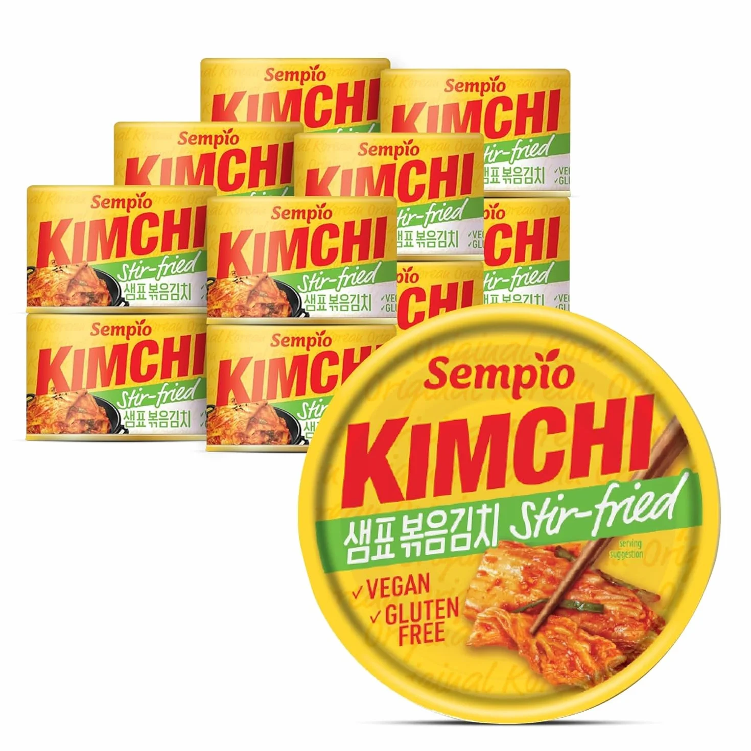 Sempio Kimchi Coréen Sauté en Conserve 160 g Lot de 12 | Kimchi coréen sauté prêt à déguster et longue conservation. Délicieux avec riz, nouilles et grillades.