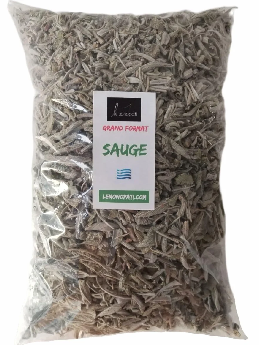 Sauge Le Monopati Grand Format 1kg (4x250g) – Origine Grèce | Usage Culinaire & Infusions Authentiques | Origine: Grèce