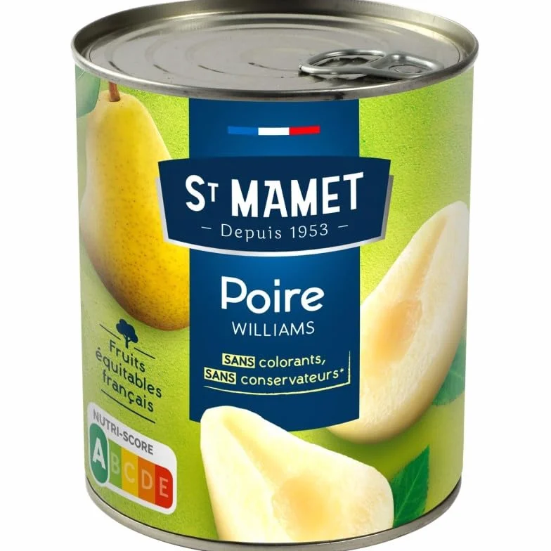 ST MAMET - Délice sucré de Poires au Sirop - Savoureuses poires en boîte de 455g - Lot De 4