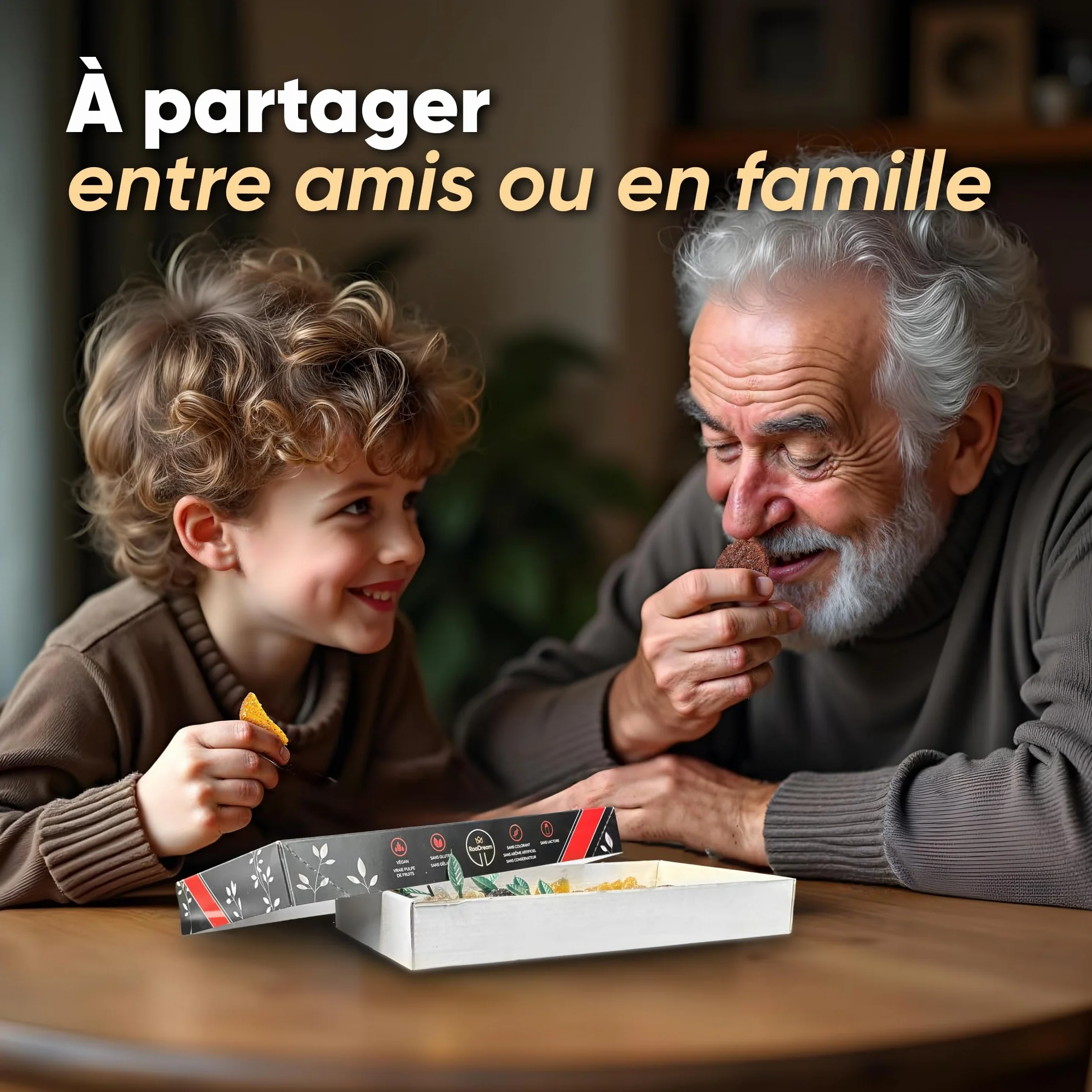 Pâtes de fruits Artisanales - boite cadeau 1 KG - Saveurs multi fruits - (sans gluten, sans colorant, sans arôme artificiel, sans lactose, sans conservateur) - teneur en fruits de 70%