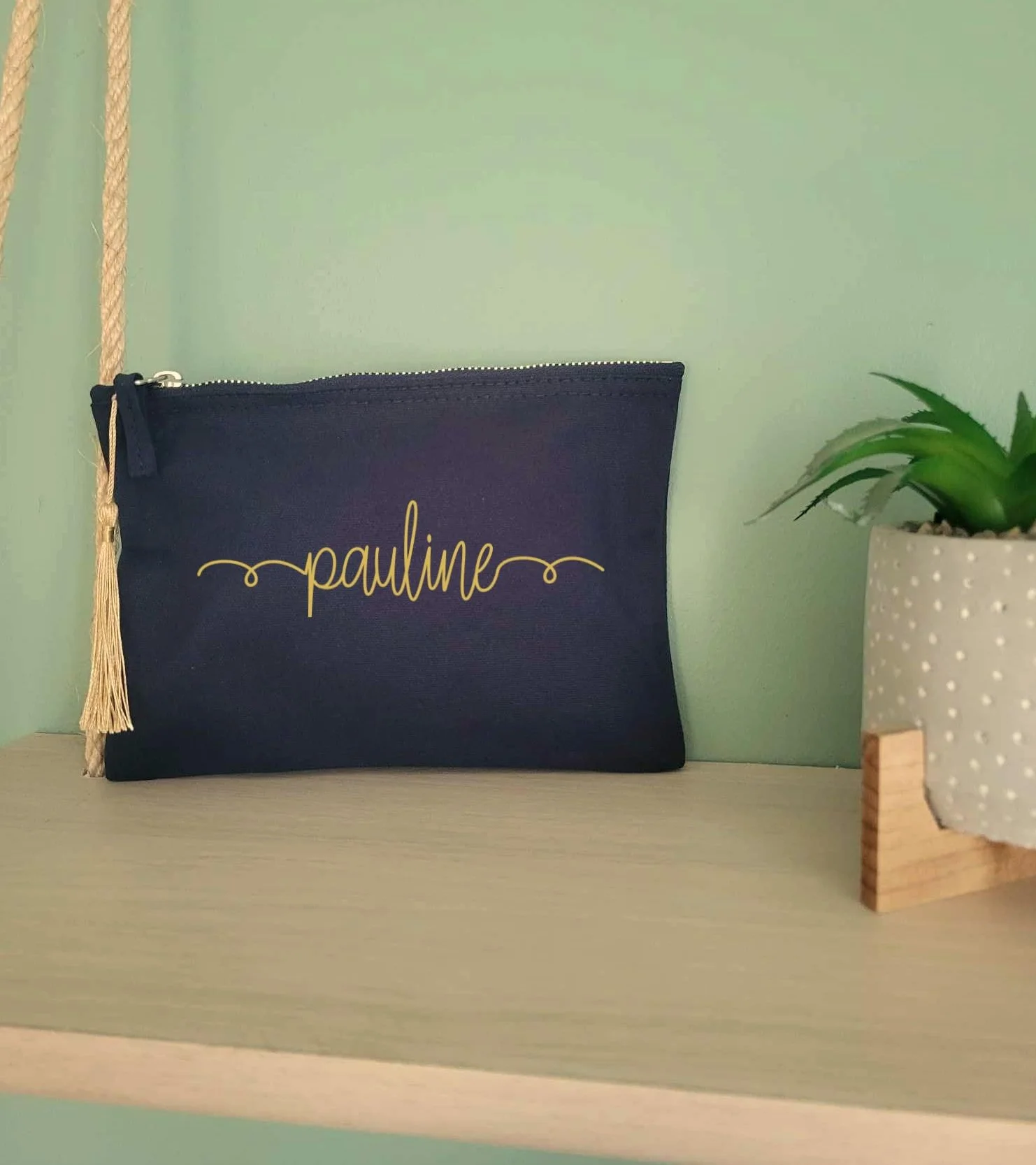 Pochette Trousse de Sac Toilette Maquillage Personnalisée Prénom Cadeau Amie Famille Noel