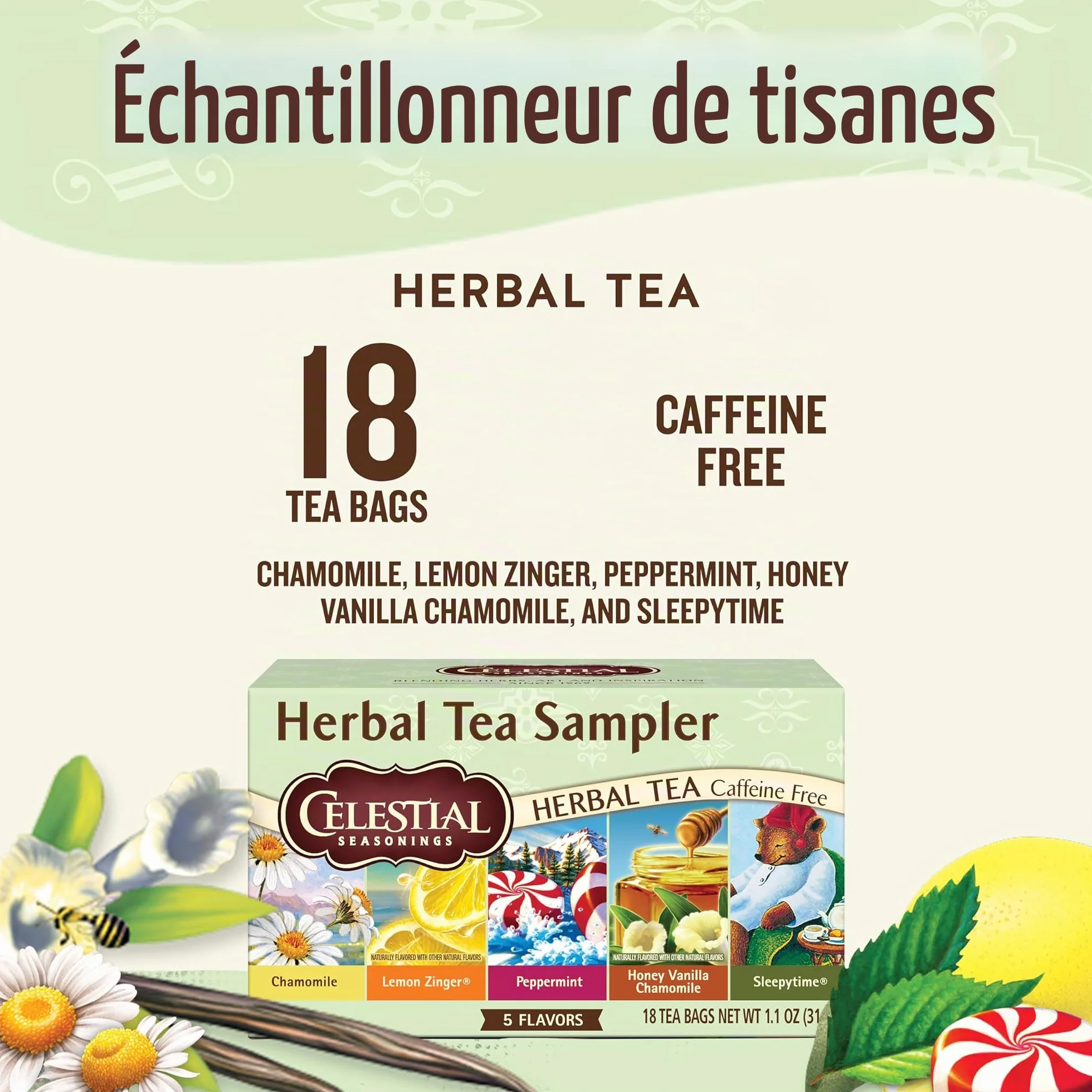 Celestial Seasonings Herbal Tea Sampler (6x18 Bag)