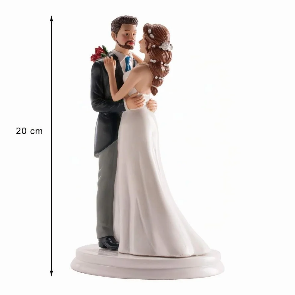 dekora – Figurine gâteau de mariage «Couple Marié Dansant » 16 cm – Décoration de Gâteau de mariage en Résine – Design Original et Détaillé – Cake topper Apte au Contact Alimentaire