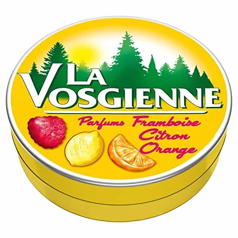 LA VOSGIENNE Bonbons Framboise Citron Orange 125g (Lot de 4)
