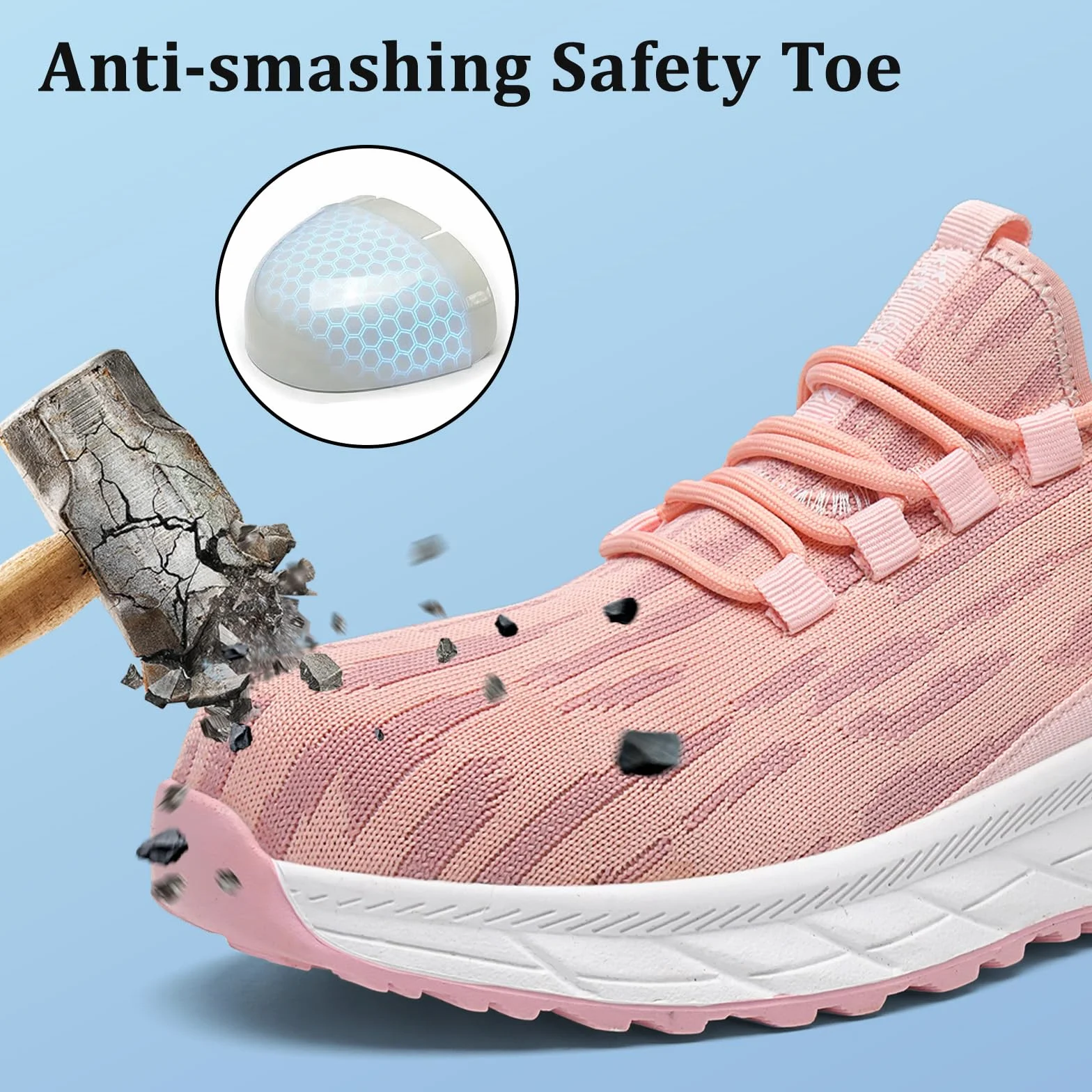SPIEZ Chaussure de Sécurité Femmes S1P Antistatique Antidérapante Basket sans Métal Anti-Perforation Slip-on