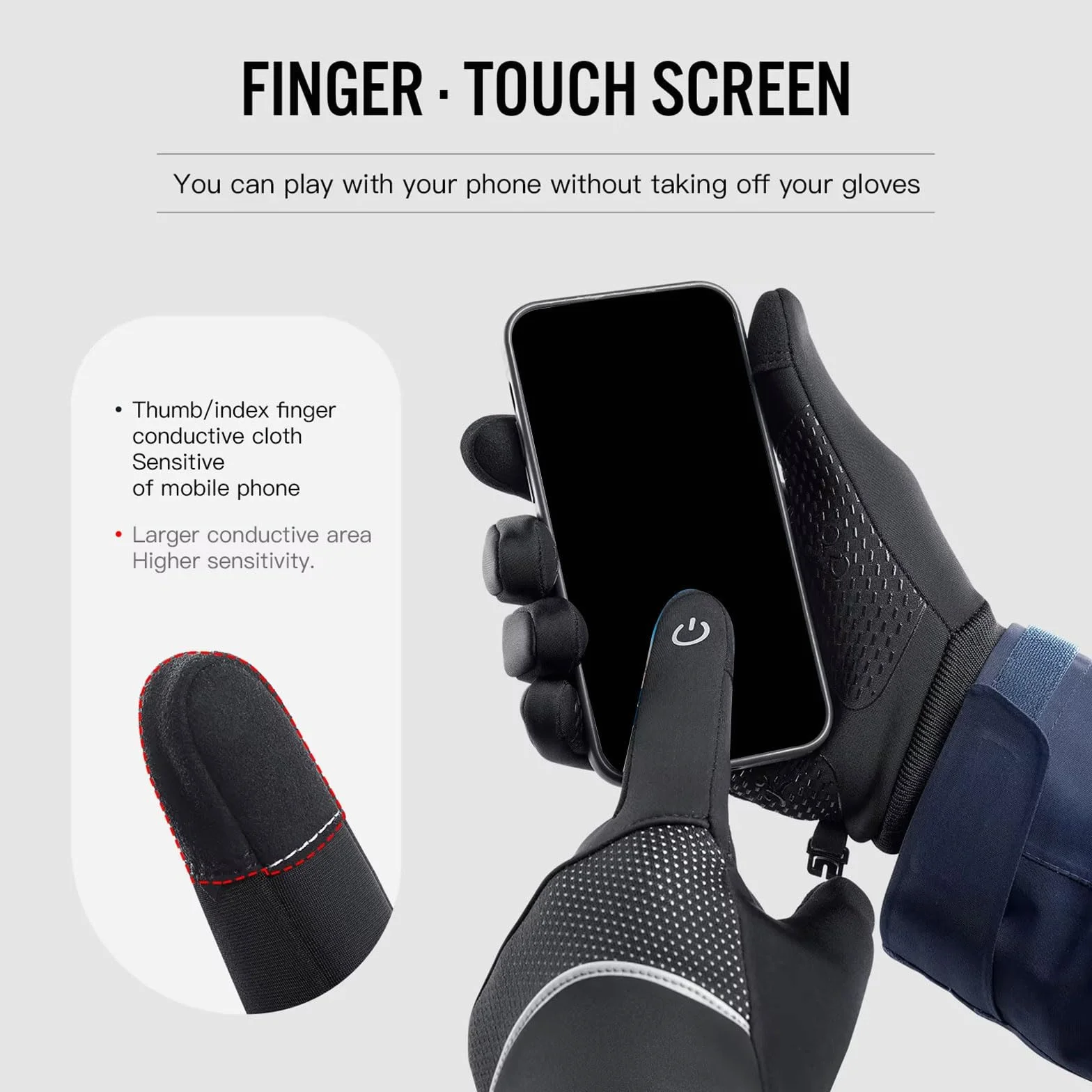 Gants d'hiver antidérapants pour ski, course à pied, cyclisme