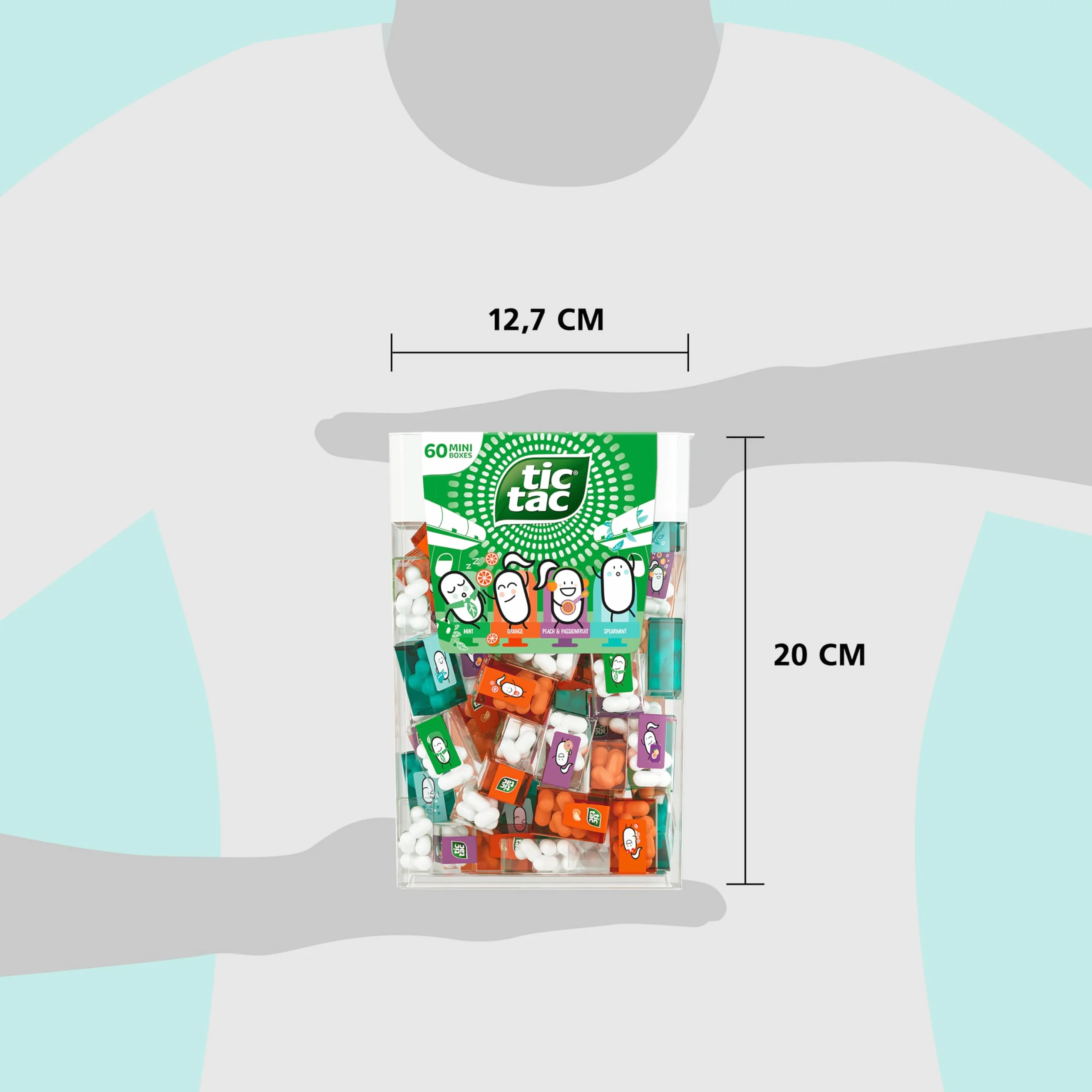 Tic Tac Travels Pack Double Travel Mix 60 Mini-Boîtes 4 Saveurs Jeu de Morpion 120 Bonbons Mini pour Fêtes