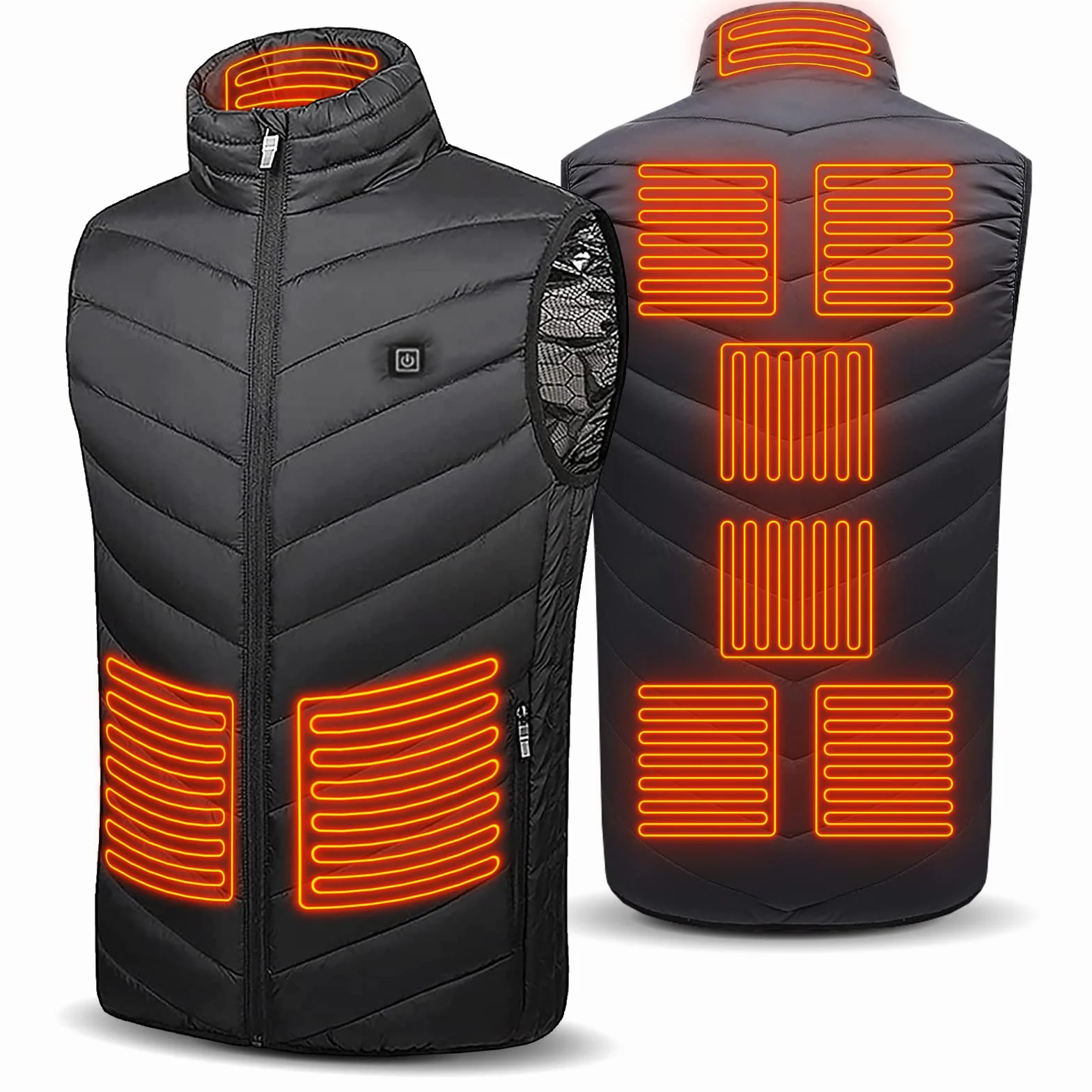 Veste Chauffante Homme Femme USB 3 Niveaux de Réglages Chauffage Électrique