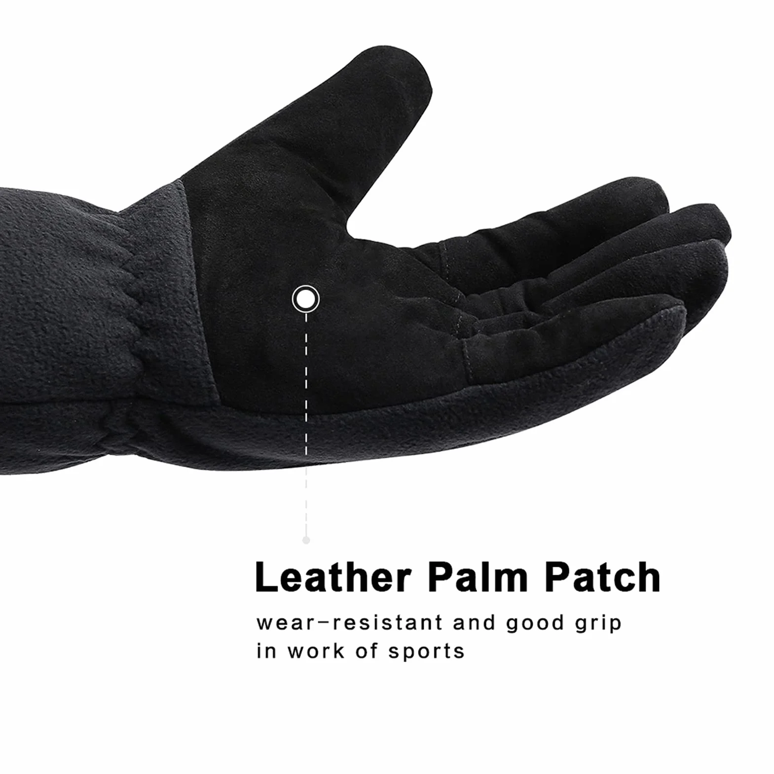 Acdyion Gants d'hiver Imperméables Thinsulate Doublure 3M Mixte adulte Moyen Noir
