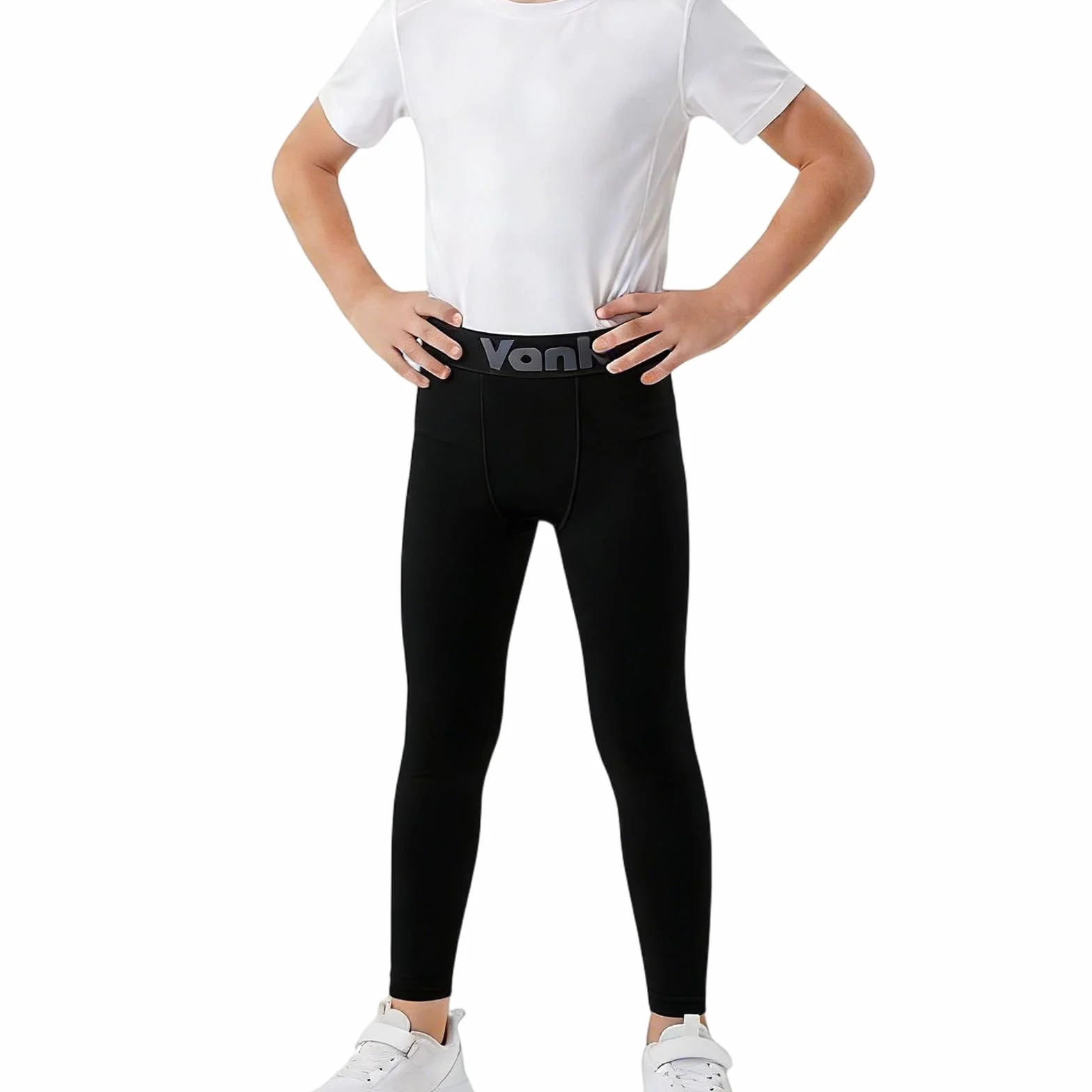 Pantalon de Compression Garçons Séchage Rapide Respirant Collants Leggings Enfants Base Layer Running Léger Élasticité Tights Sports sous-Vêtements Football Basket-Ball