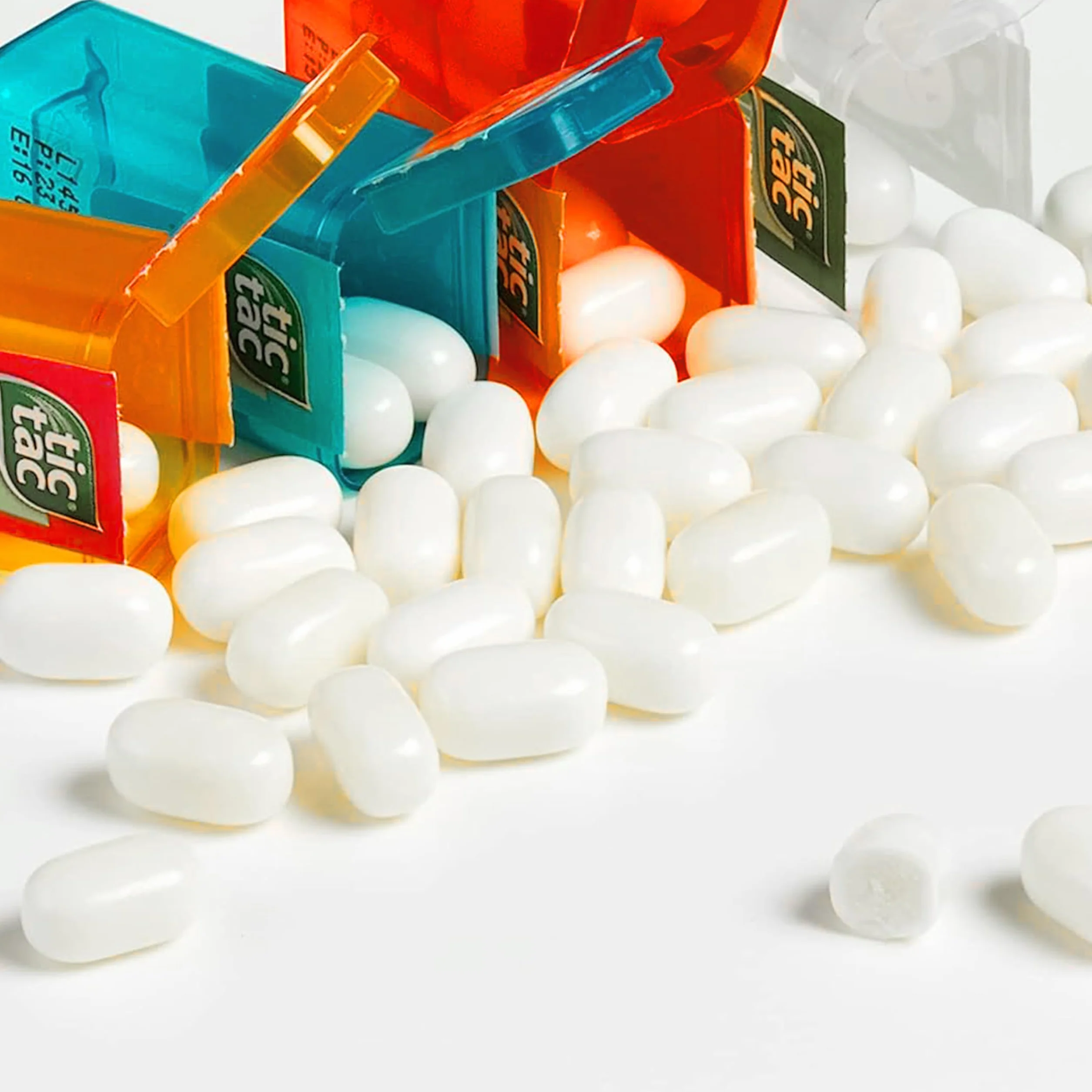 Tic Tac Spender Box 60 Mini Boxes 3.9g Each Liliput Flavors Orange Mint Peach Peppermint