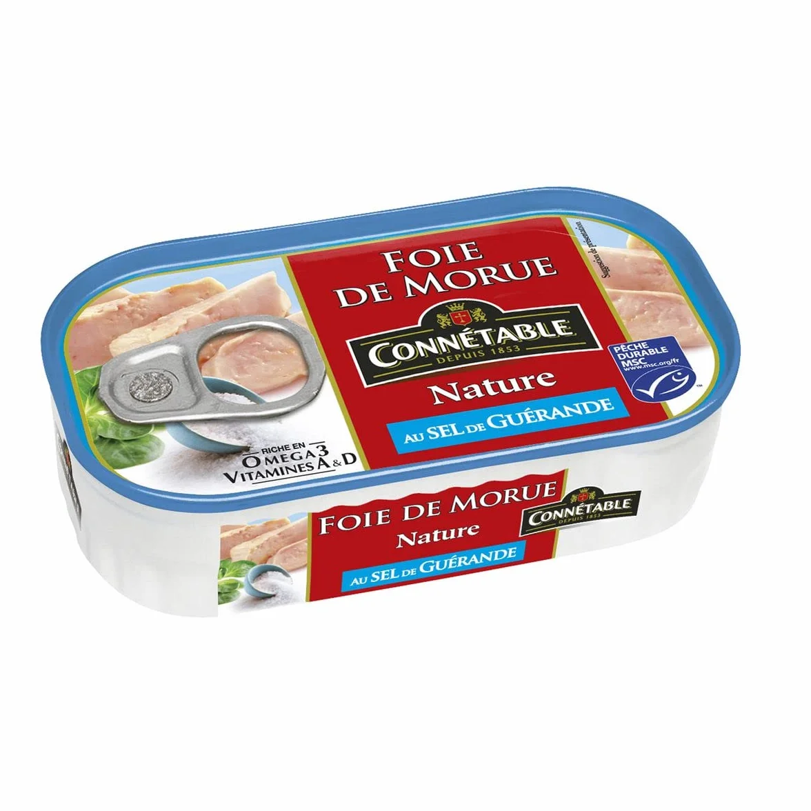CONNETABLE - Foie De Morue Nature Au Sel De Guerande 121G - Lot De 3