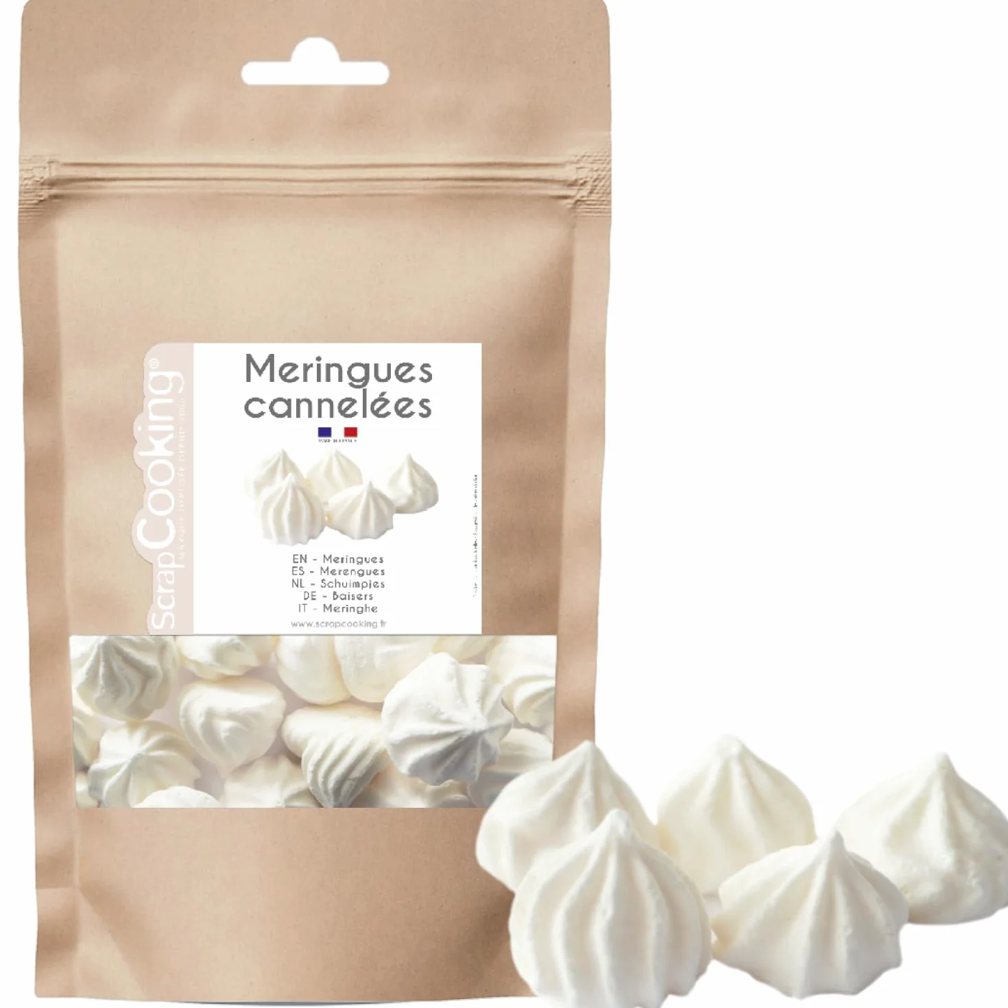 ScrapCooking - Meringues Cannelées 40 g - Décorations Gâteaux, Pâtisseries - Fabriquées en France - 4583