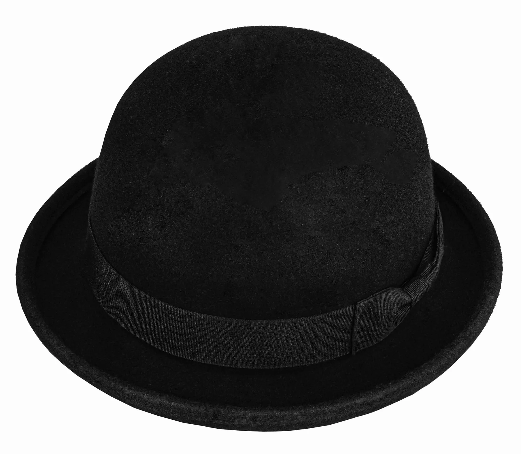 Chapeau melon Derby noir à bord roulé court S/M